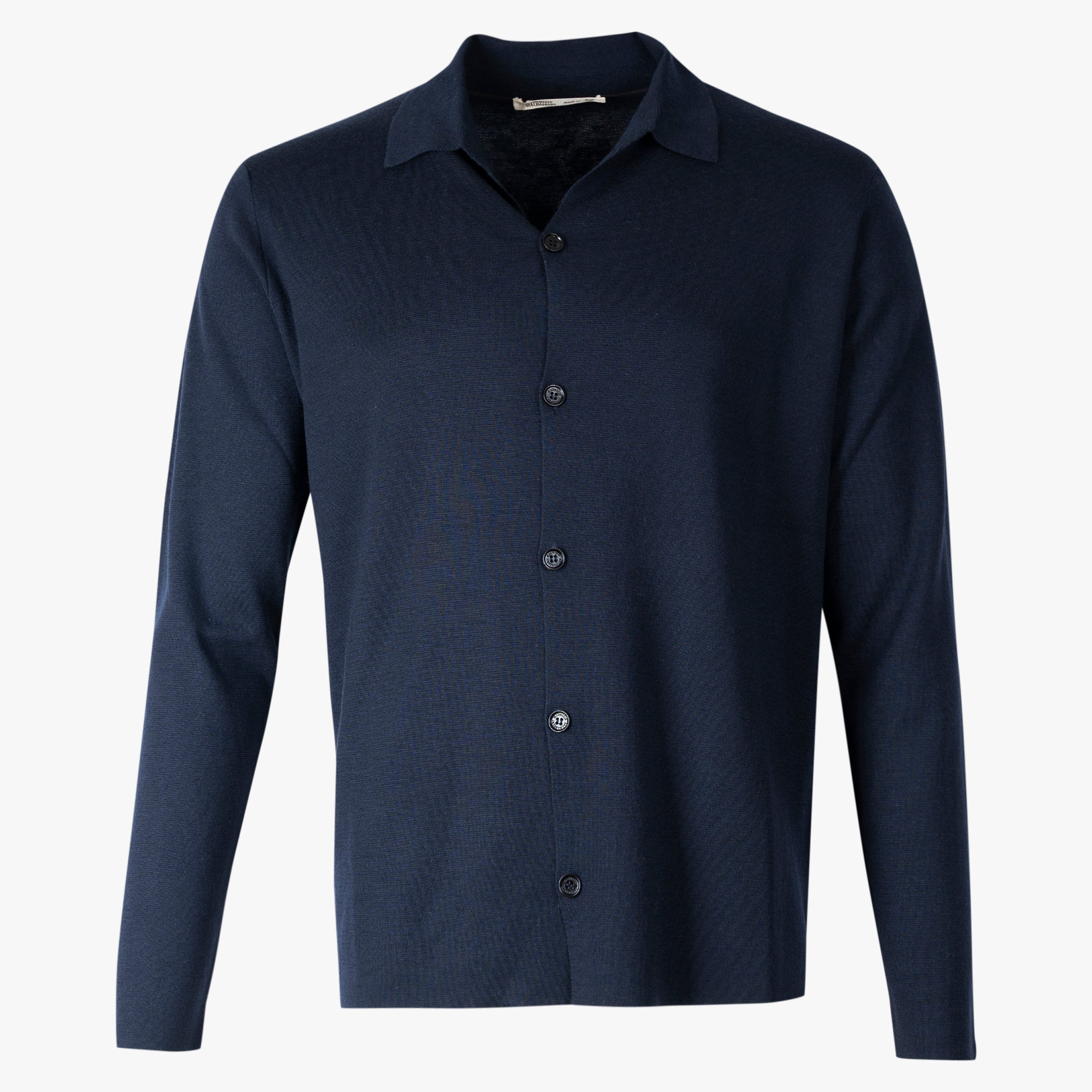 Maurizio Baldassari Gebreid Overshirt Blauw | Milano High Tech Knit