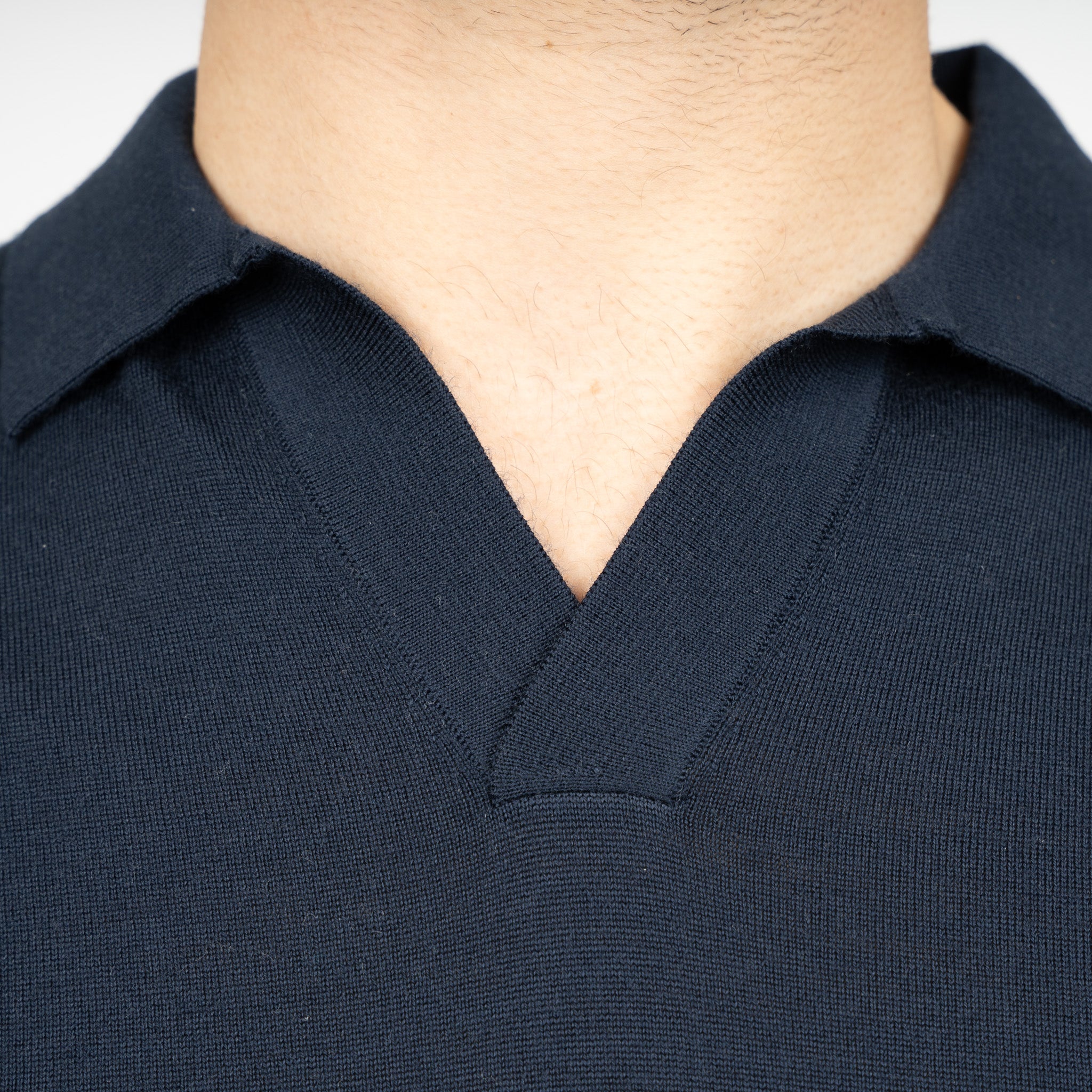 SEVEN DIALS Gebreide Buttonless Polotrui Donkerblauw | Blake