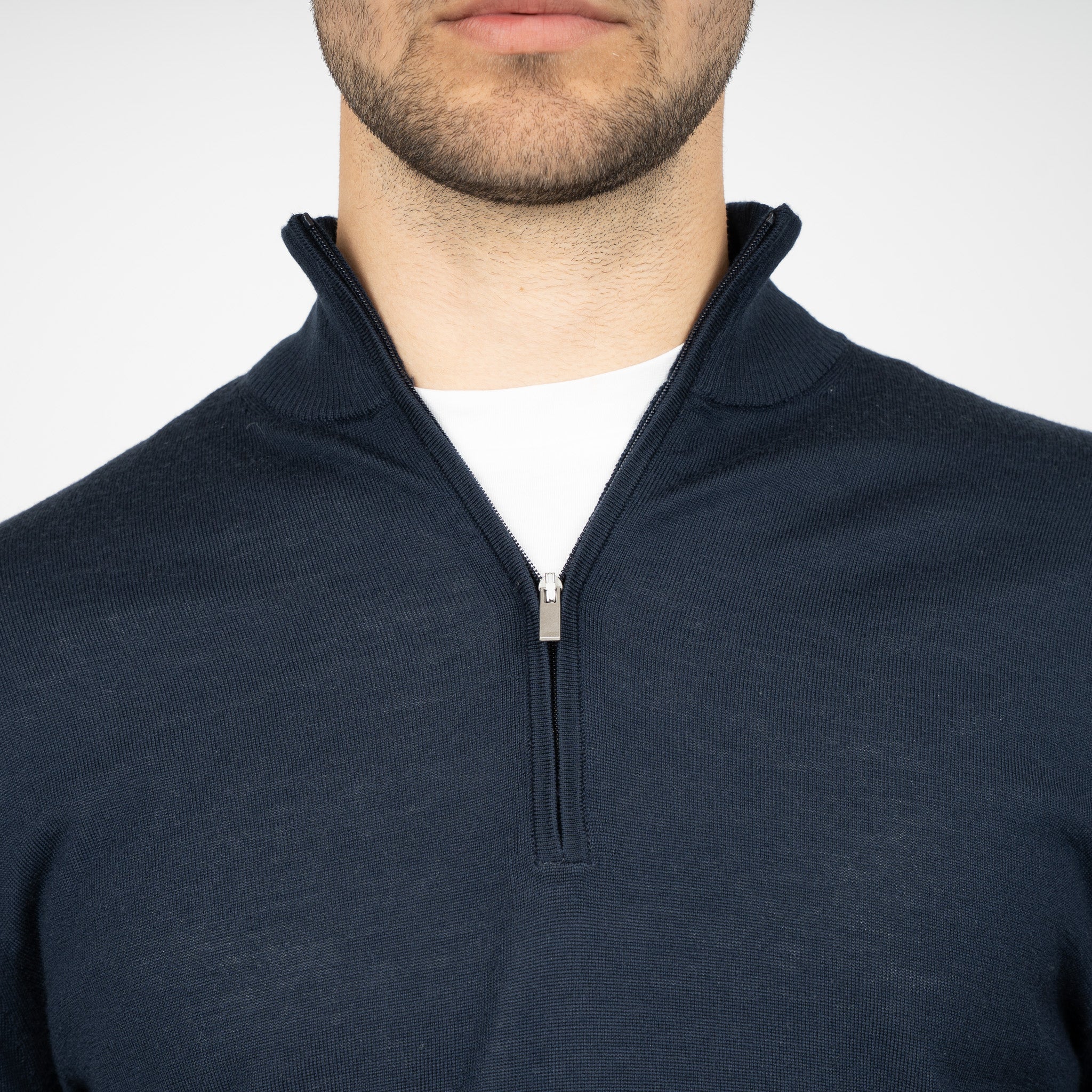 SEVEN DIALS Gebreide Trui met Rits Blauw | Bothe