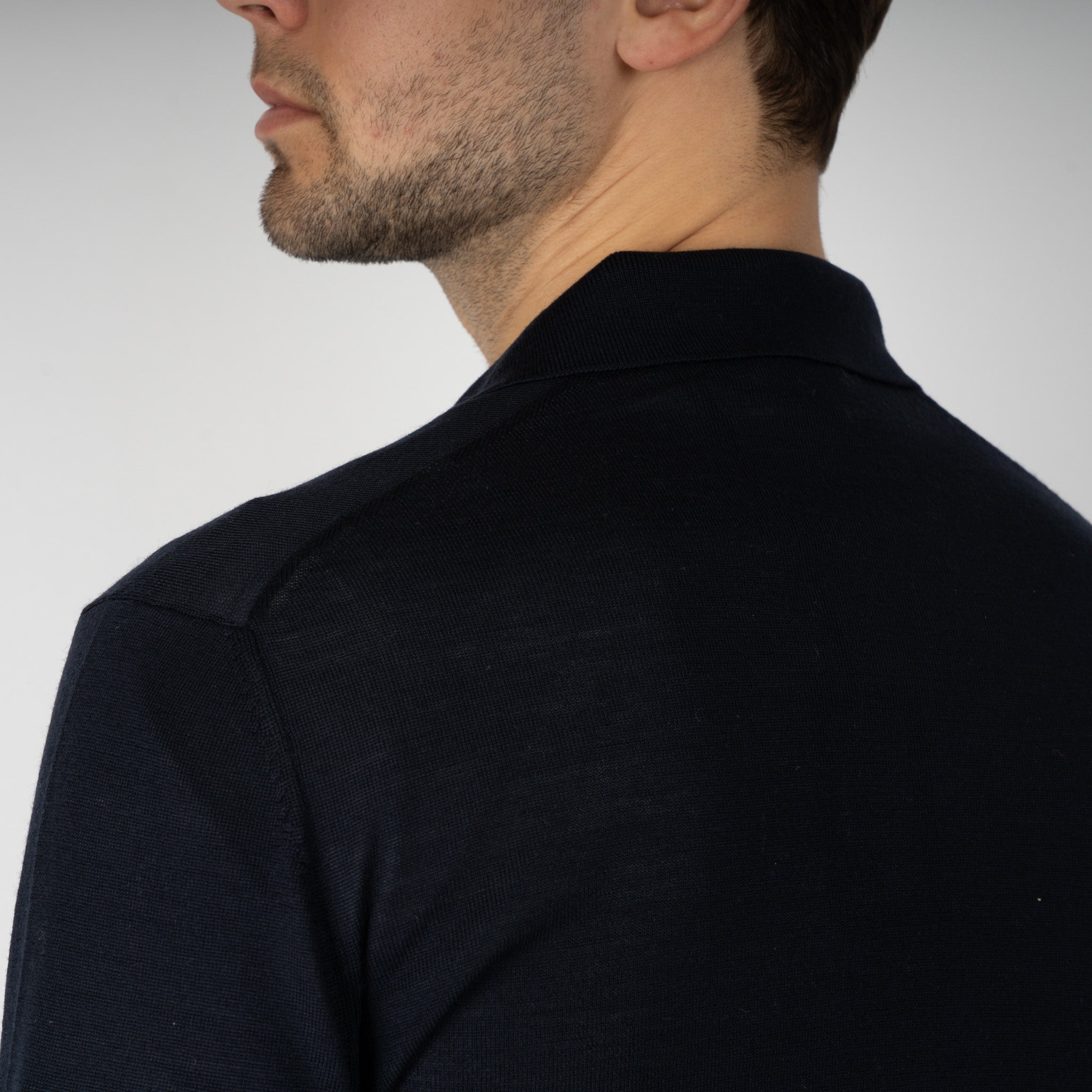 Gran Sasso Gebreide Trui Buttonless Polokraag Blauw | Athleisure