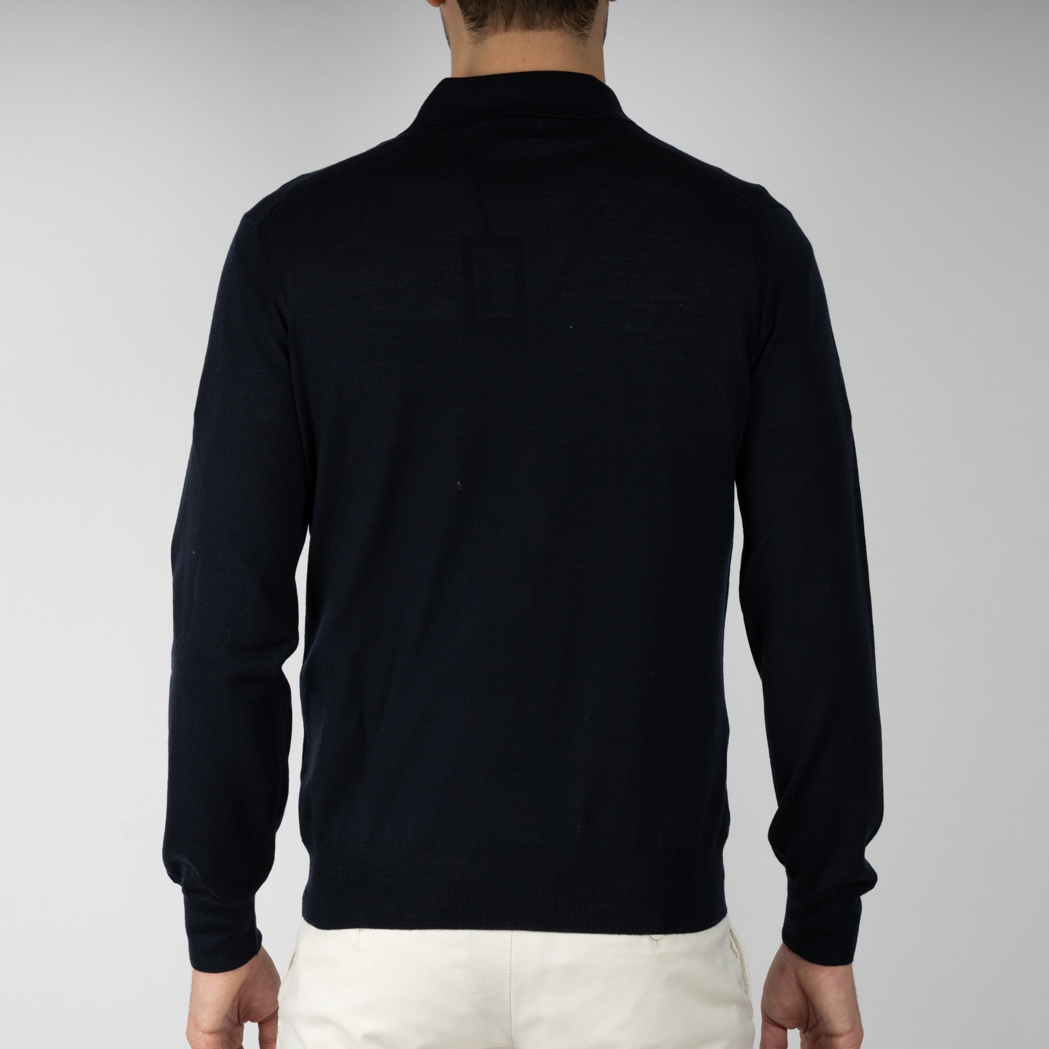 Gran Sasso Gebreide Trui Buttonless Polokraag Blauw | Athleisure