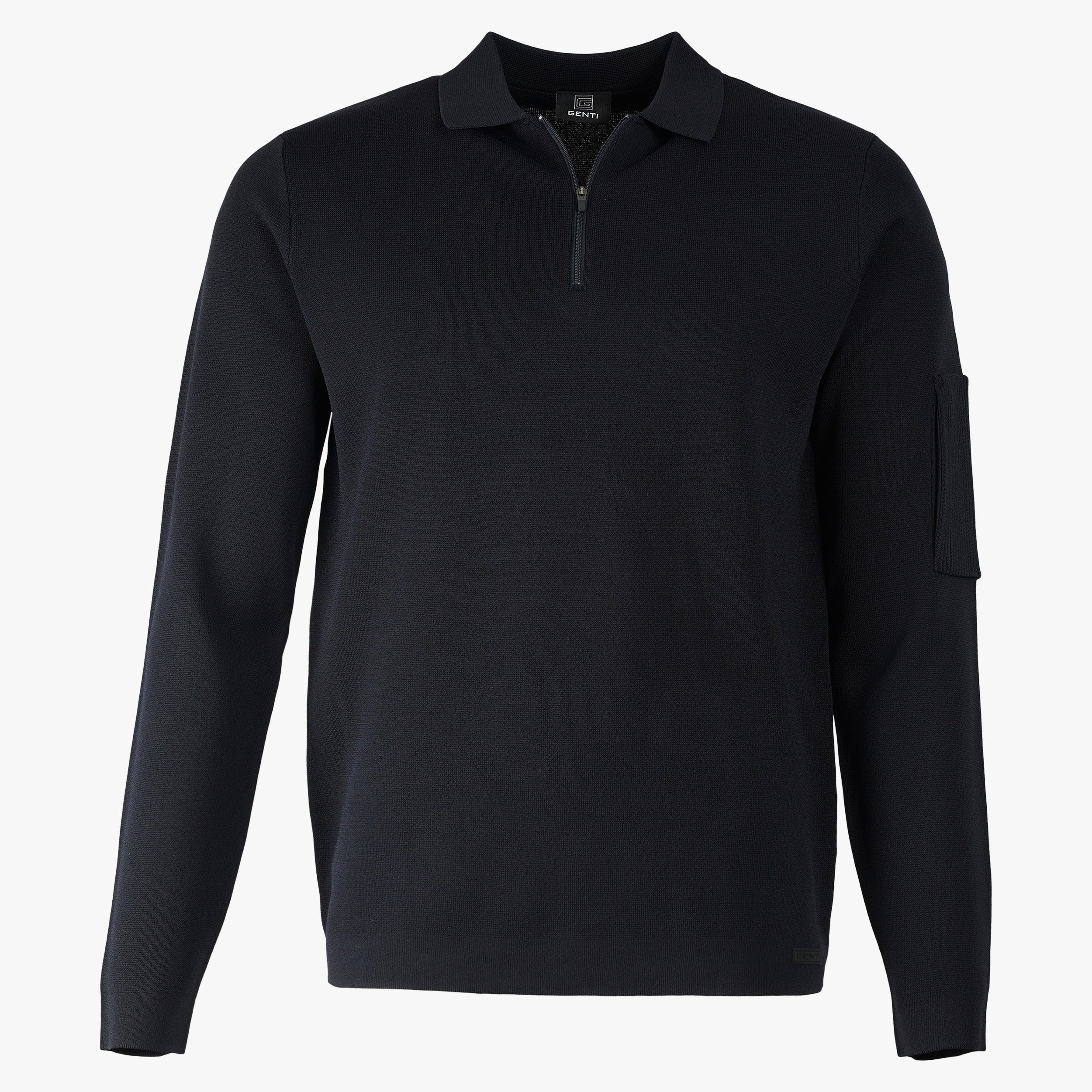 Genti Gebreide Polotrui met Rits Blauw | Cool Dry