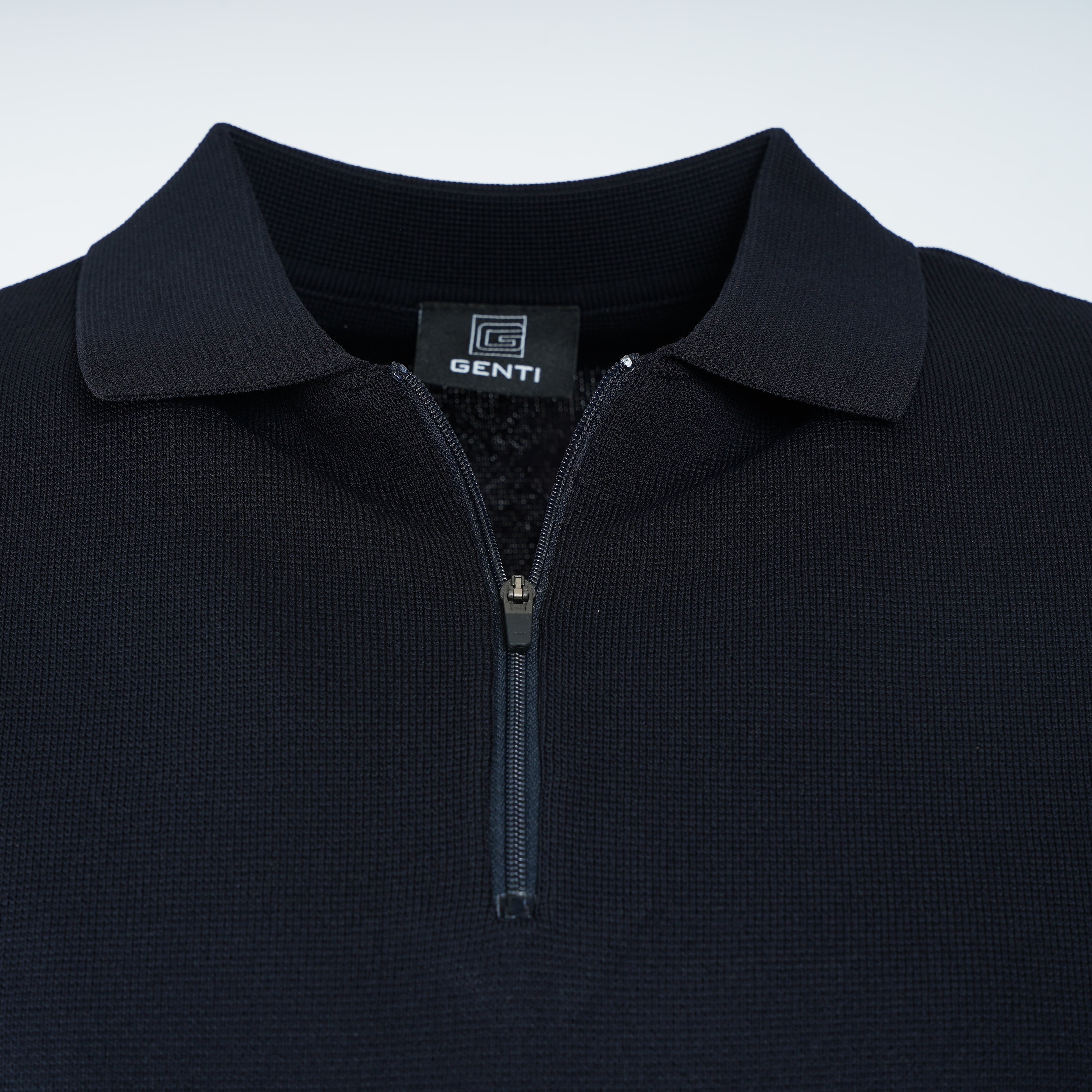 Genti Gebreide Polotrui met Rits Blauw | Cool Dry