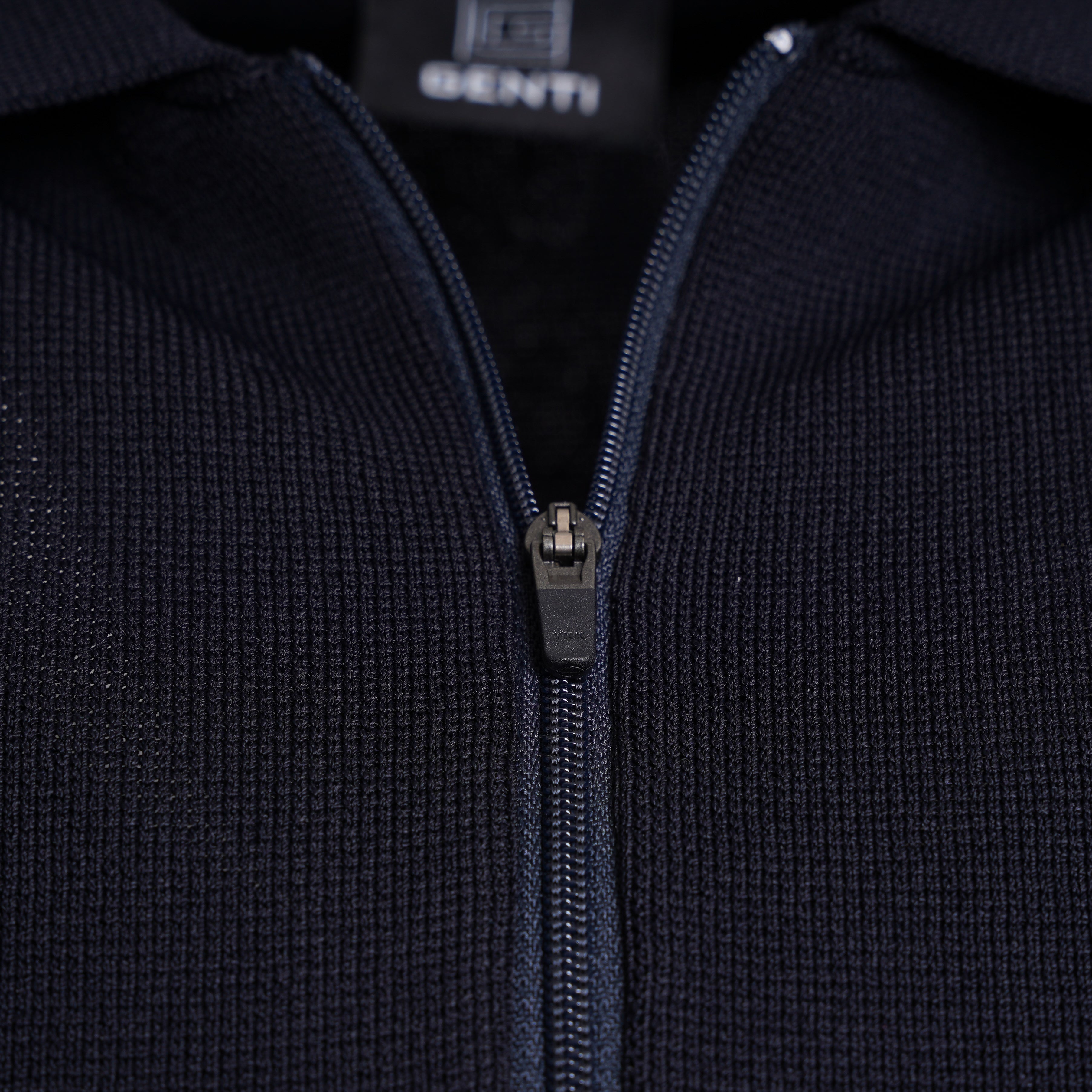 Genti Gebreide Polotrui met Rits Blauw | Cool Dry