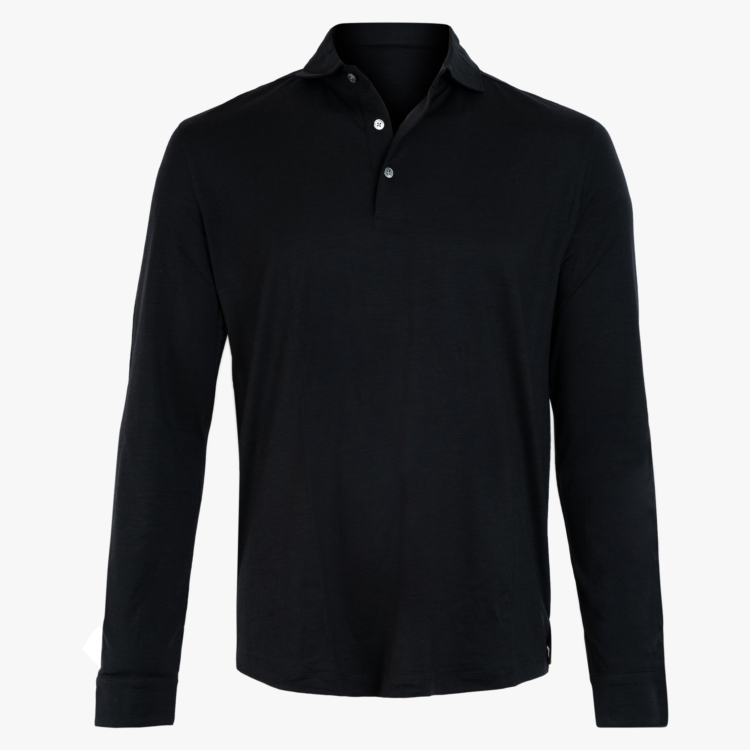 Profuomo Polo Lange Mouwen Zwart | Merino Polo