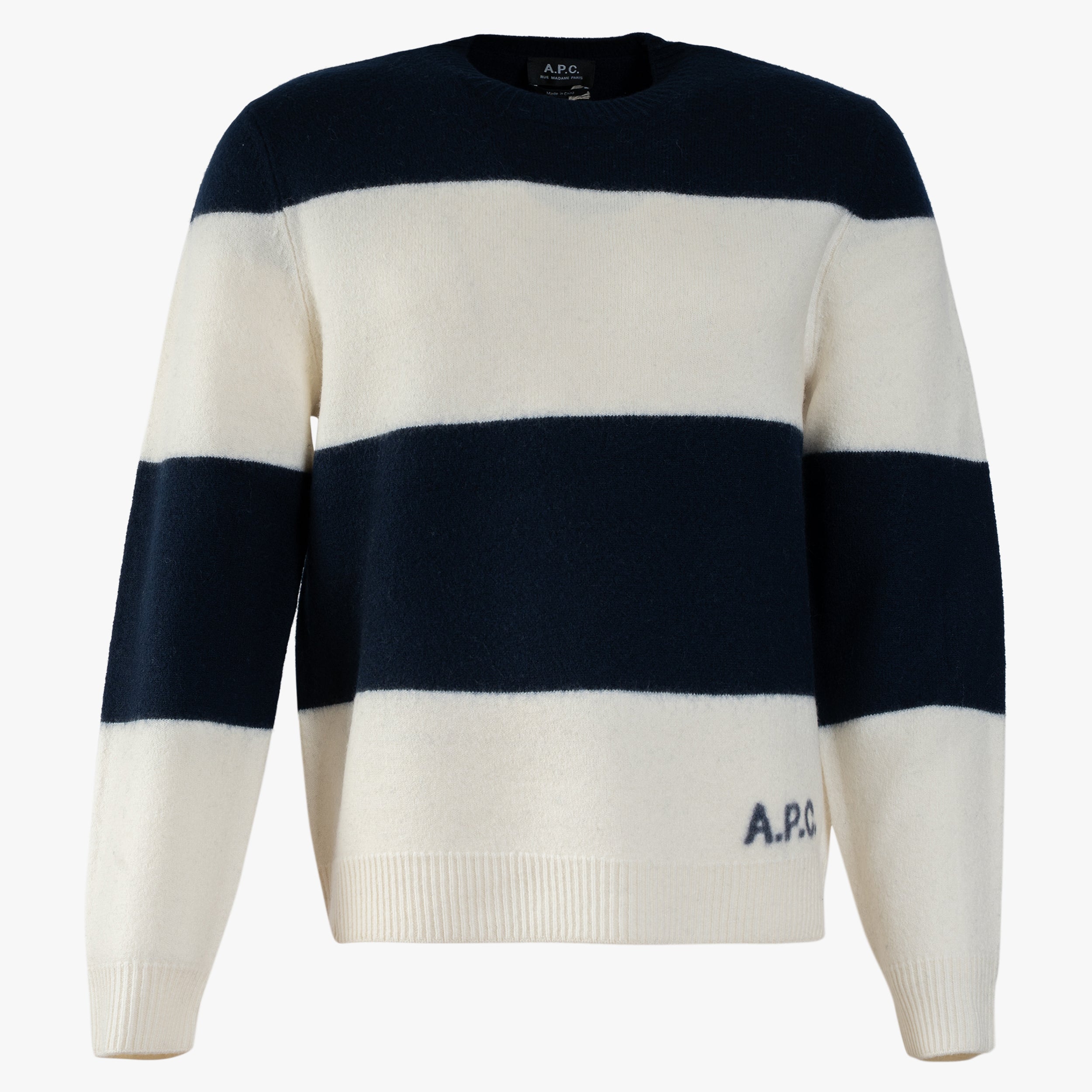 A.P.C. Gebreide Trui Donkerblauw / Wit | Edwardo