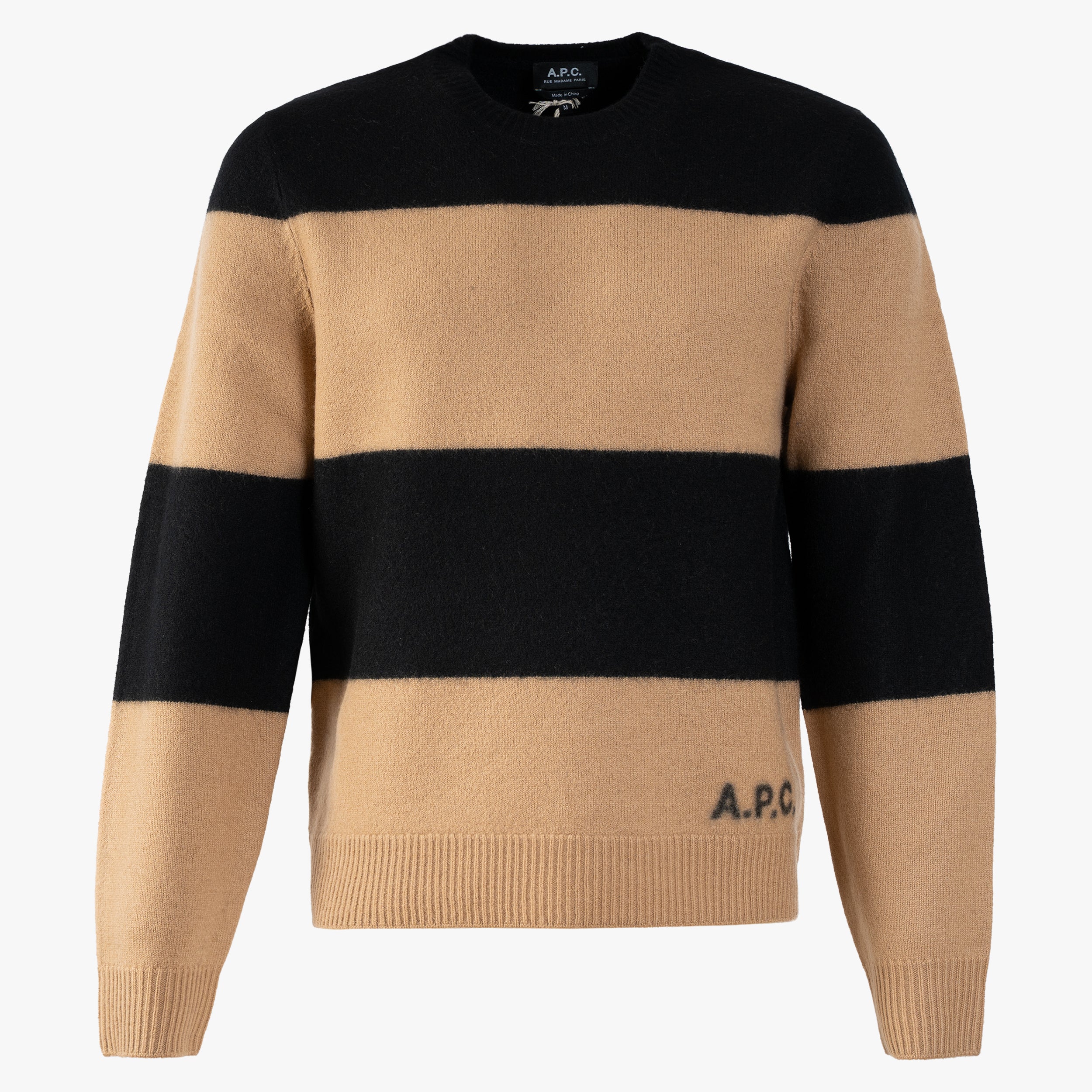 A.P.C. Gebreide Trui Zwart / Camel | Edwardo