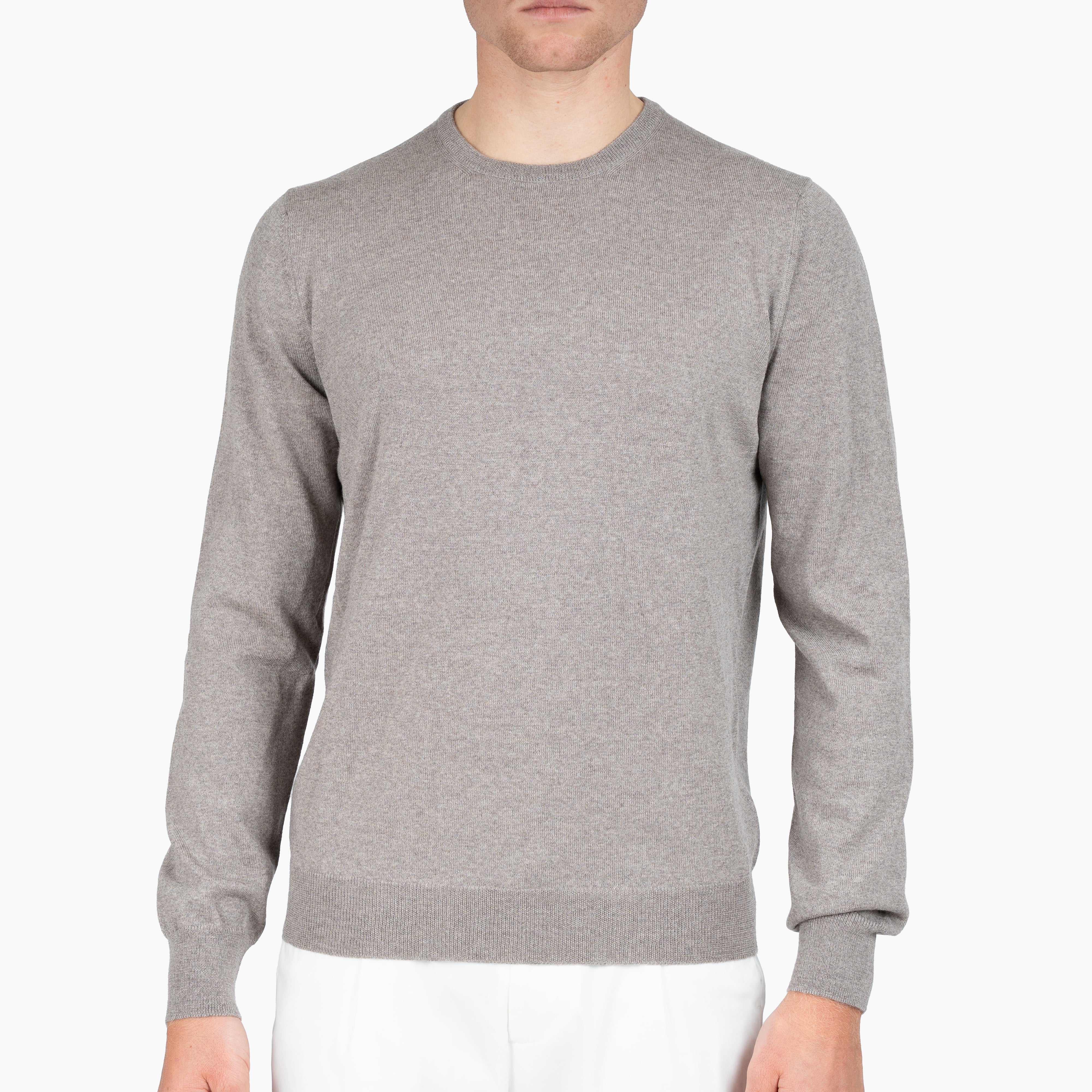 Gran Sasso Gebreide Trui Ronde Hals Beige | Extra Fine Merino