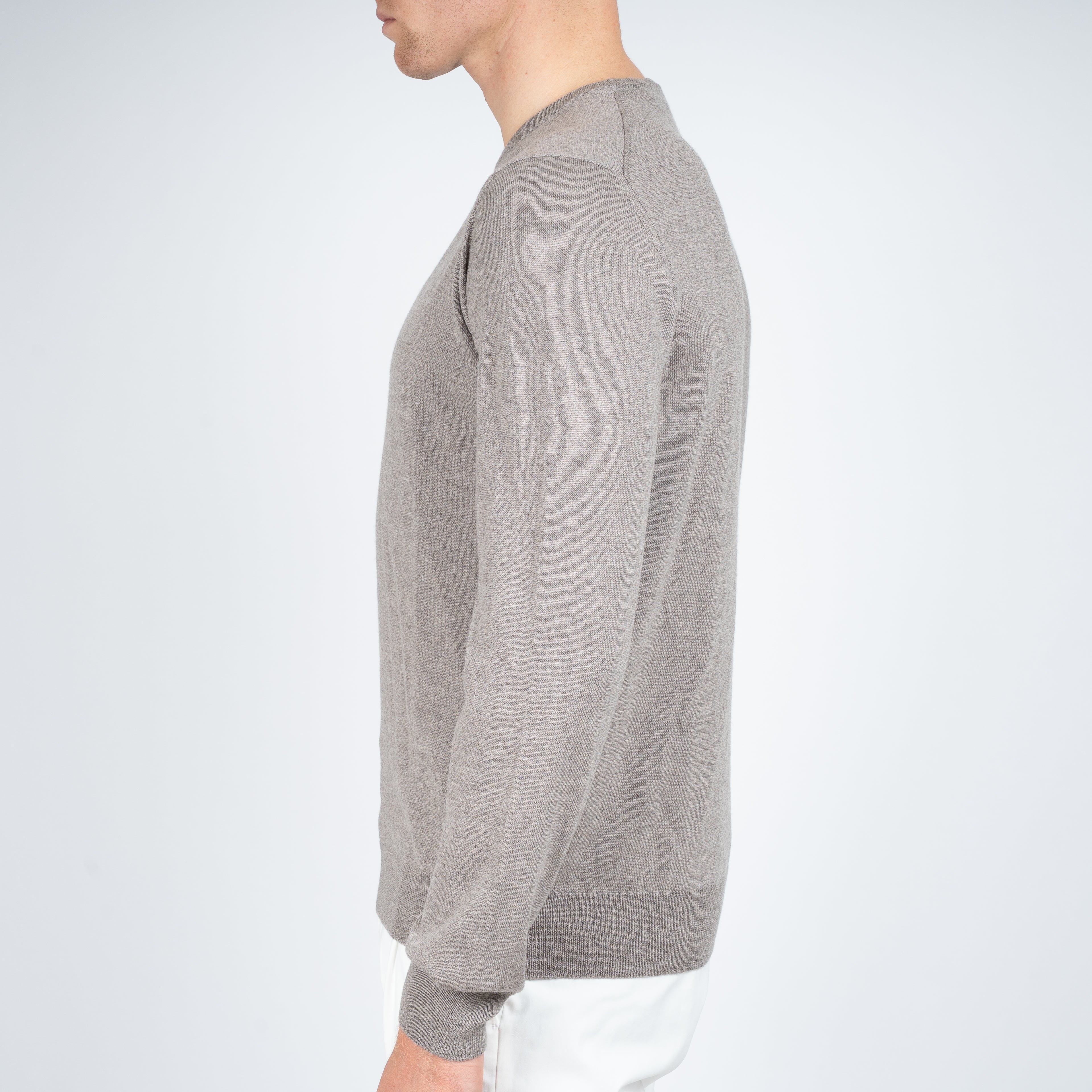 Gran Sasso Gebreide Trui Ronde Hals Beige | Extra Fine Merino