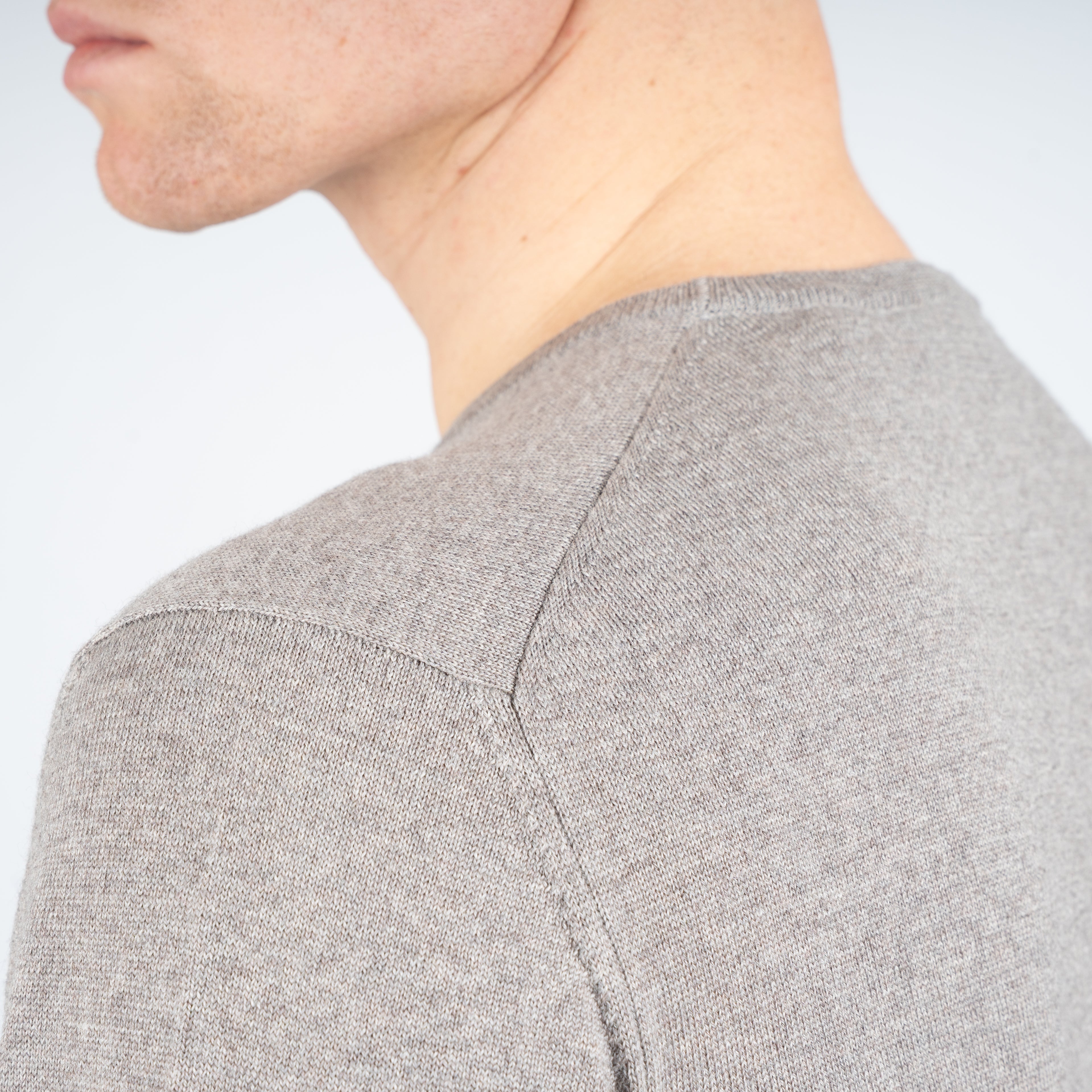 Gran Sasso Gebreide Trui Ronde Hals Beige | Extra Fine Merino