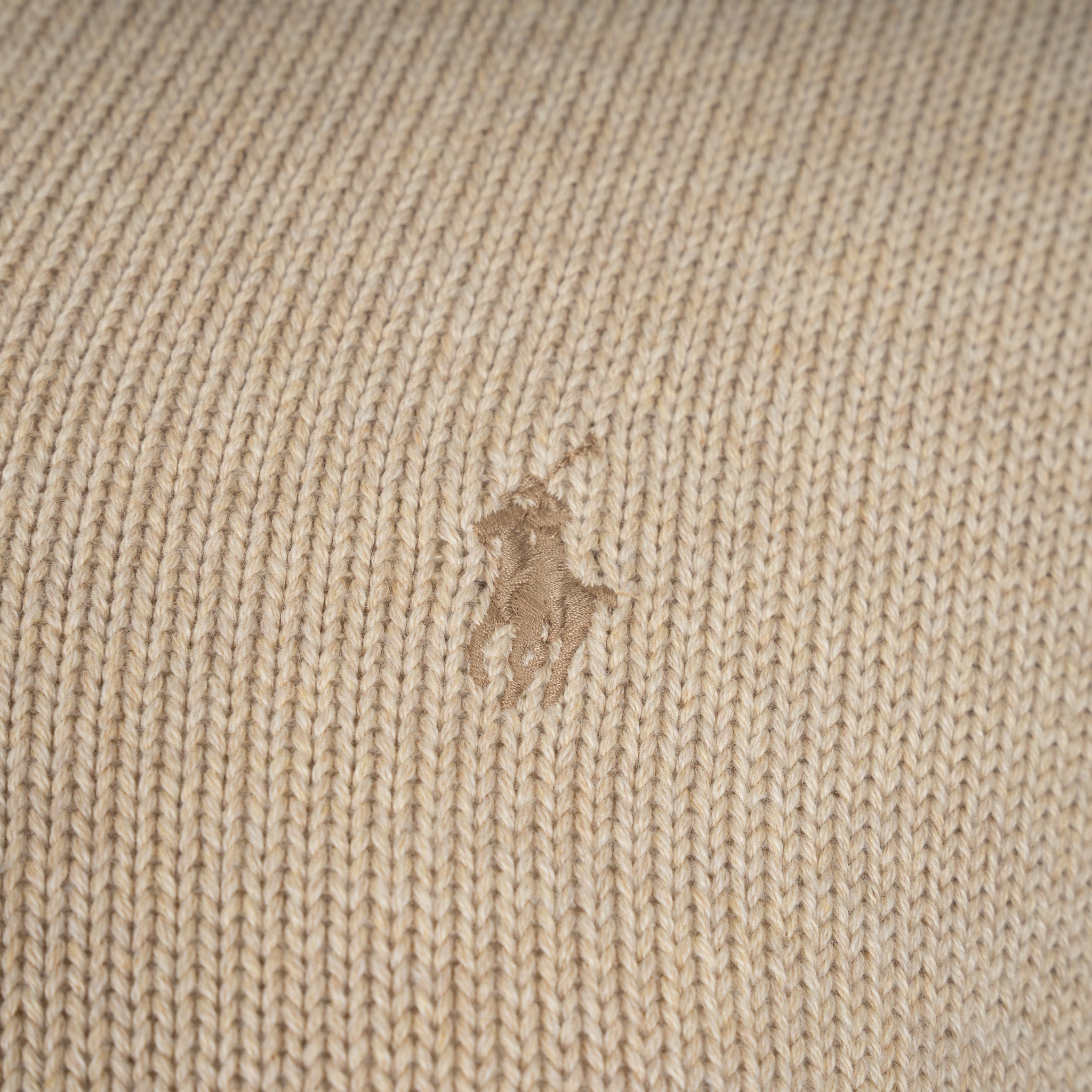 Ralph Lauren Gebreide Trui met Rits Beige | Cotton Mockneck