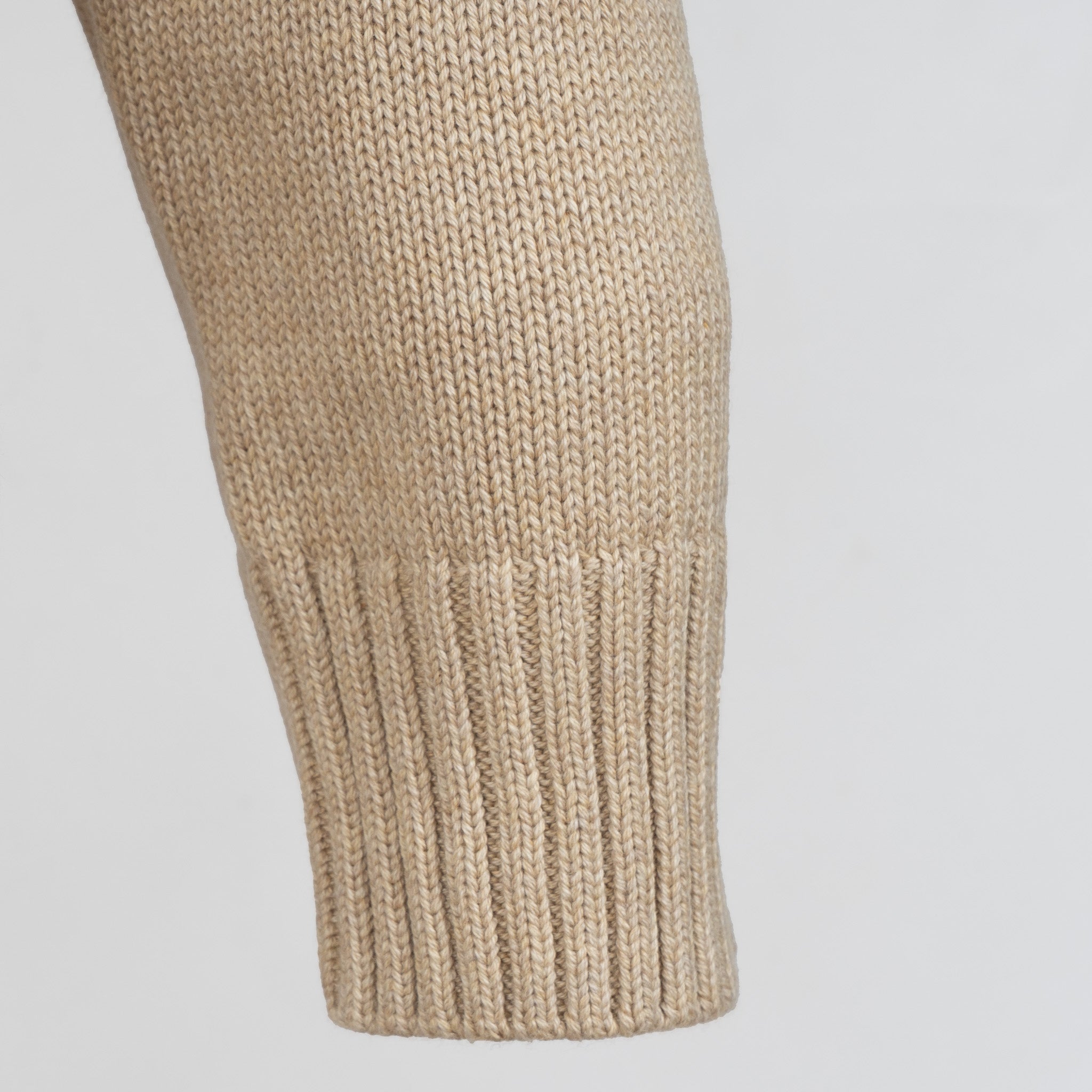 Ralph Lauren Gebreide Trui met Rits Beige | Cotton Mockneck