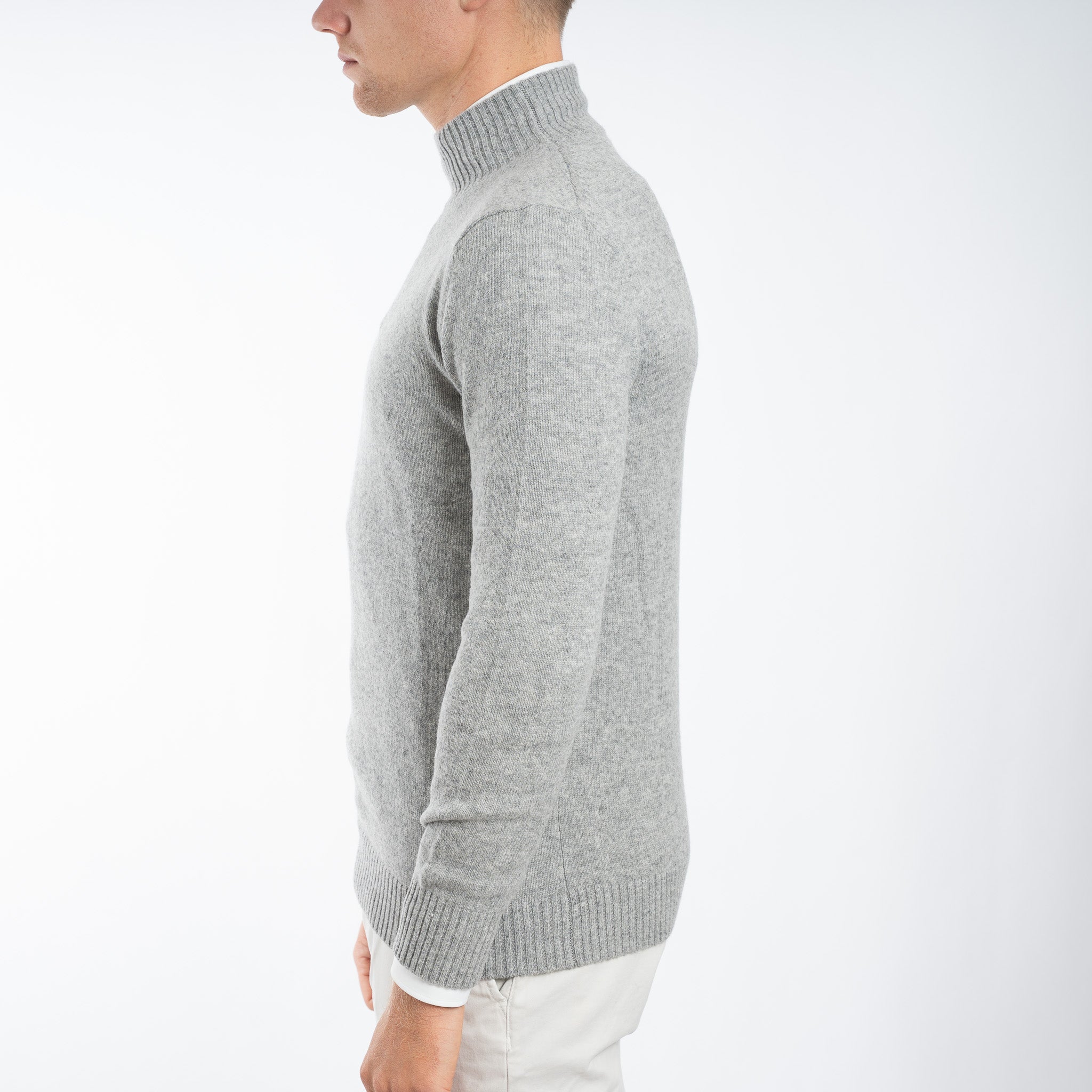 SEVEN DIALS Gebreide Turtleneck Trui Grijs | Emsley