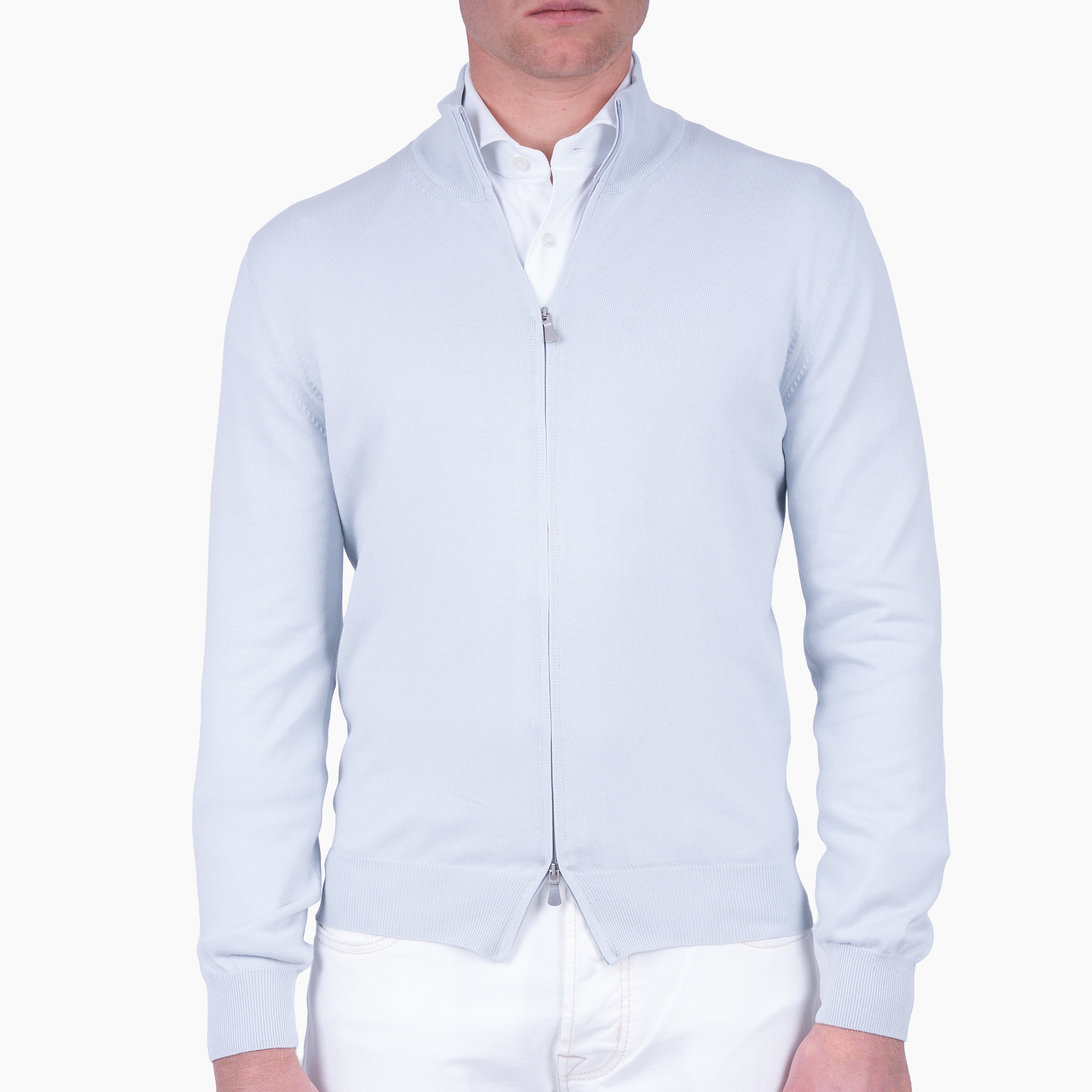 Gran Sasso Gebreid Vest Grijs | Pure Cotton