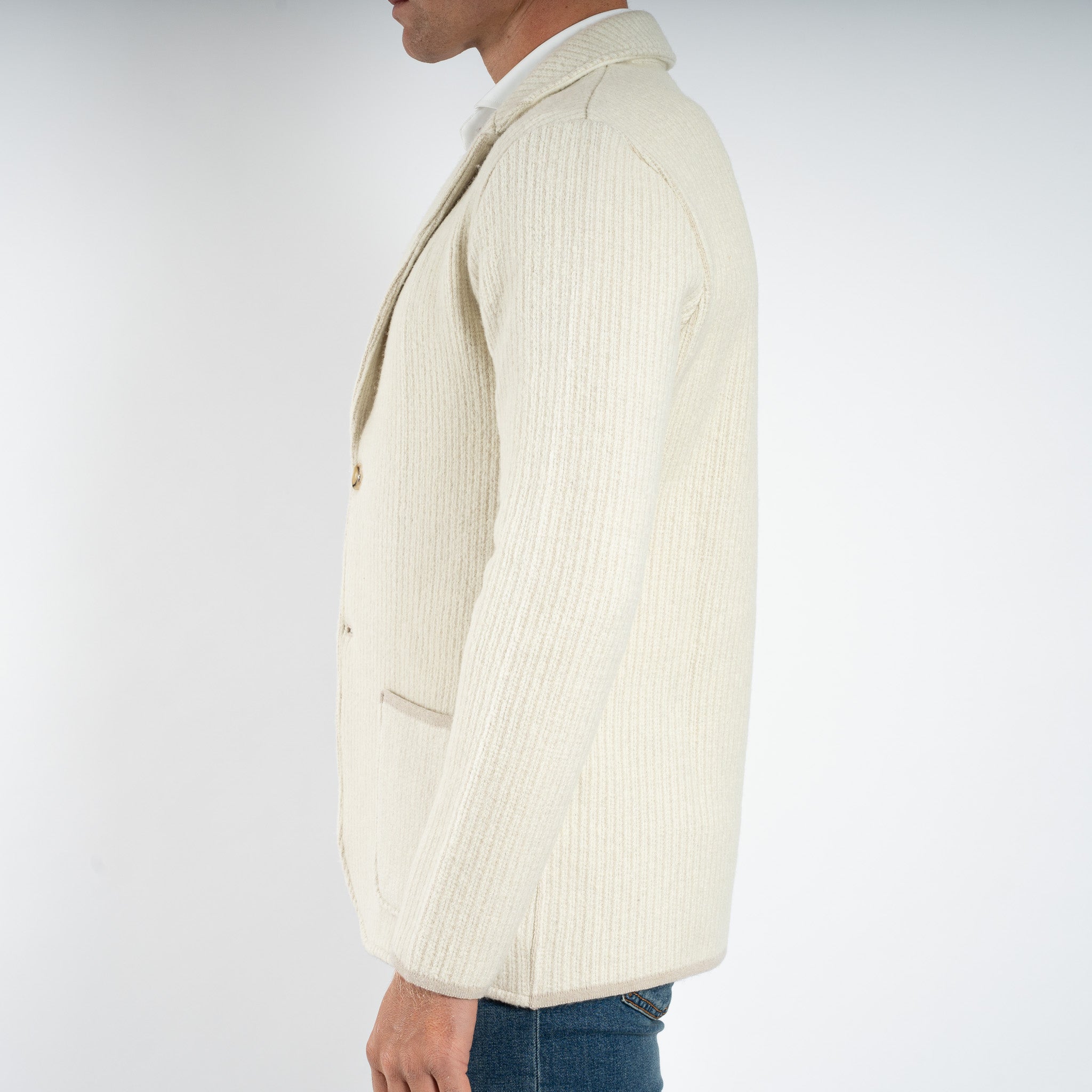 Maurizio Baldassari Gebreid Knoopvest Crème | Swacket
