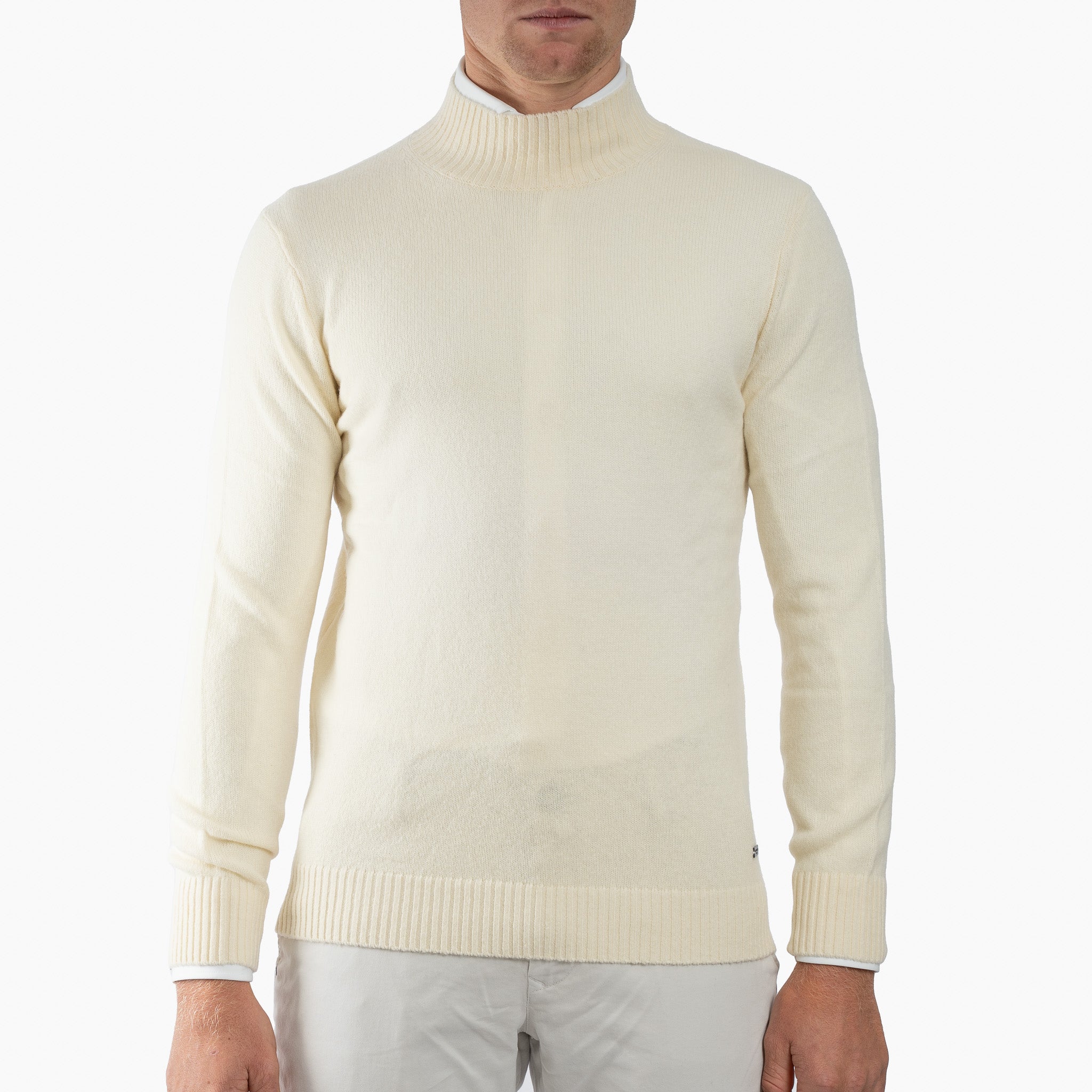 SEVEN DIALS Gebreide Turtleneck Trui Off-White | Emsley