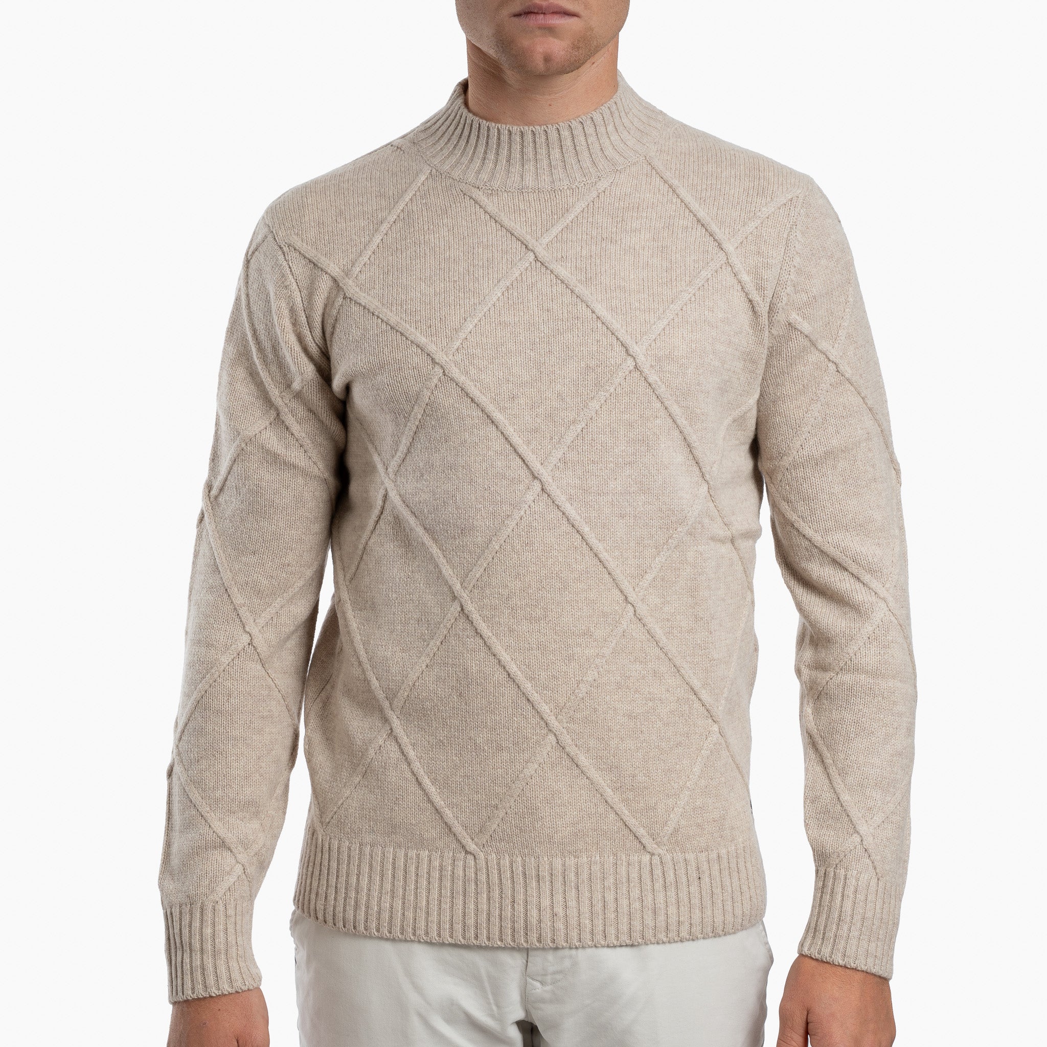 SEVEN DIALS Gebreide Trui met Turtleneck Beige | Adron
