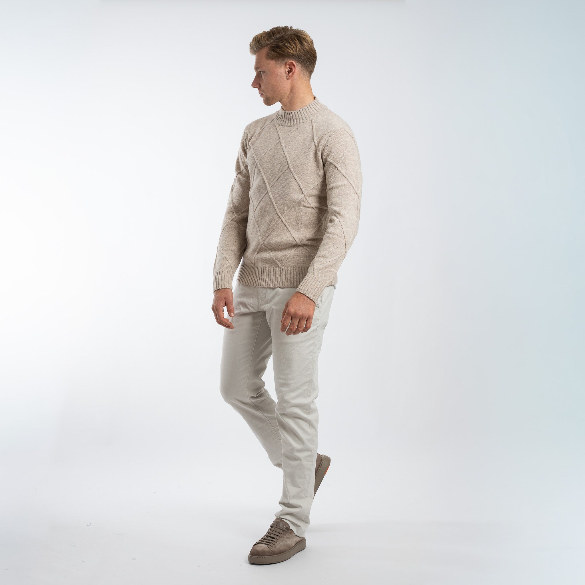 SEVEN DIALS Gebreide Trui met Turtleneck Beige | Adron