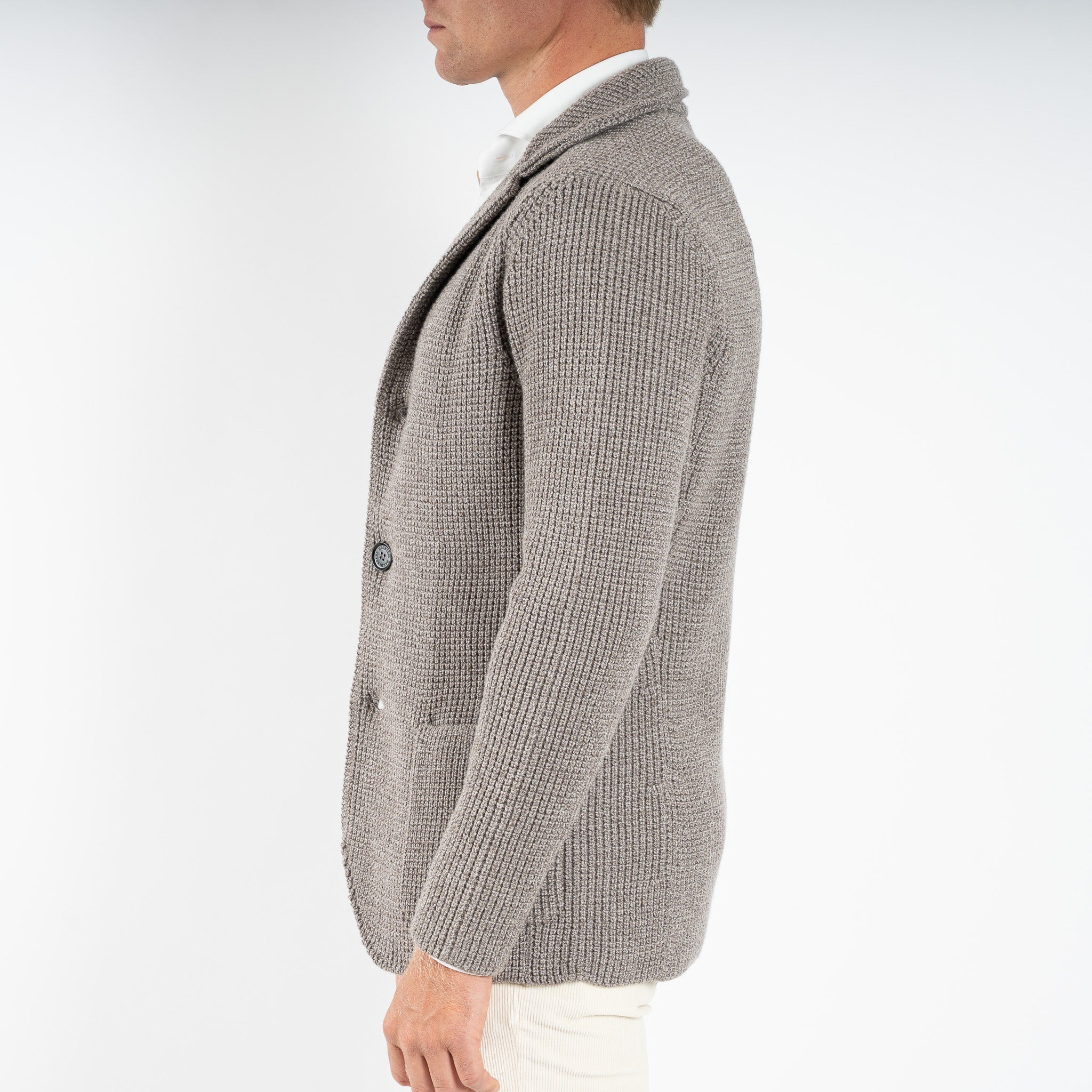 Maurizio Baldassari Gebreid Knoopvest Beige | Brenta Swacket