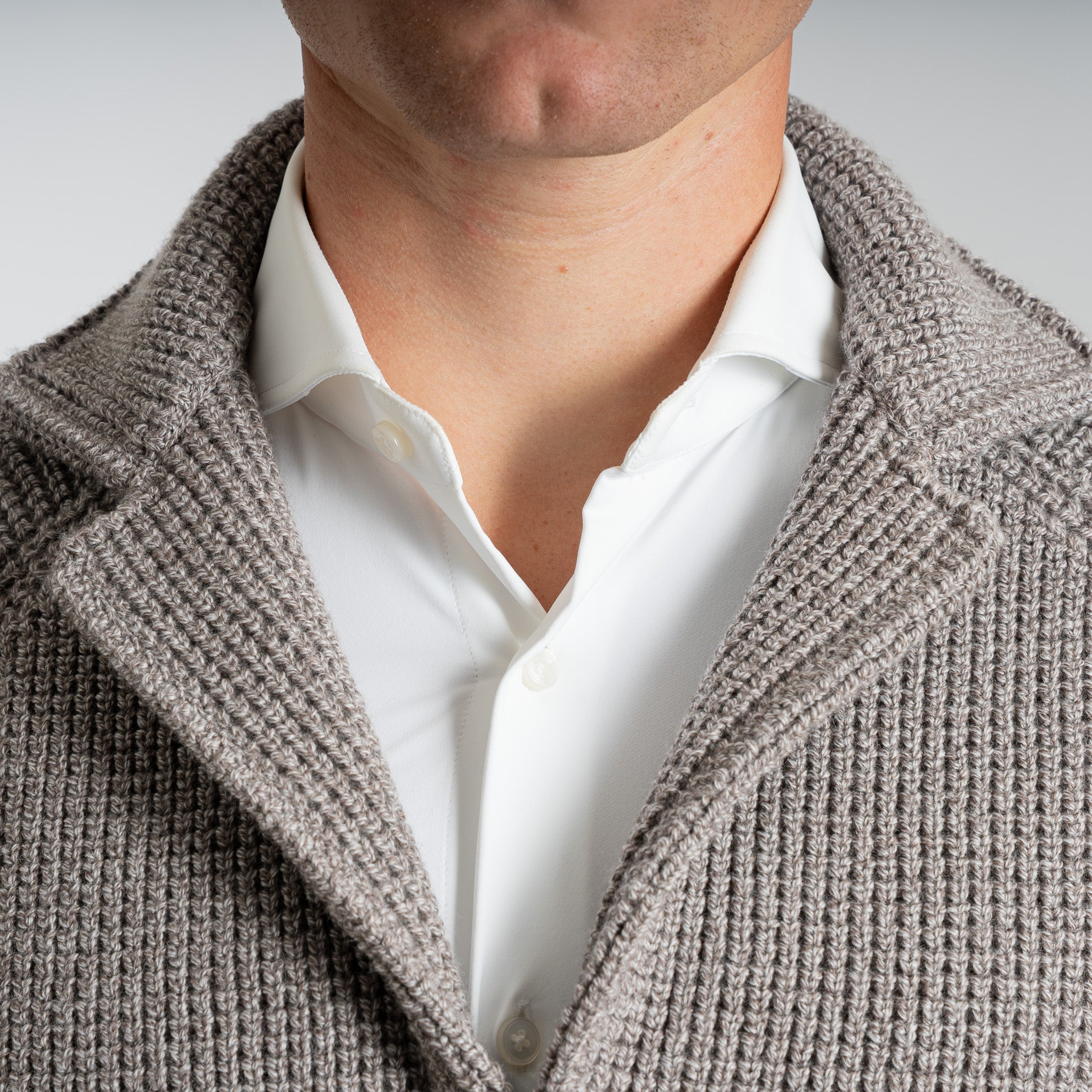 Maurizio Baldassari Gebreid Knoopvest Beige | Brenta Swacket