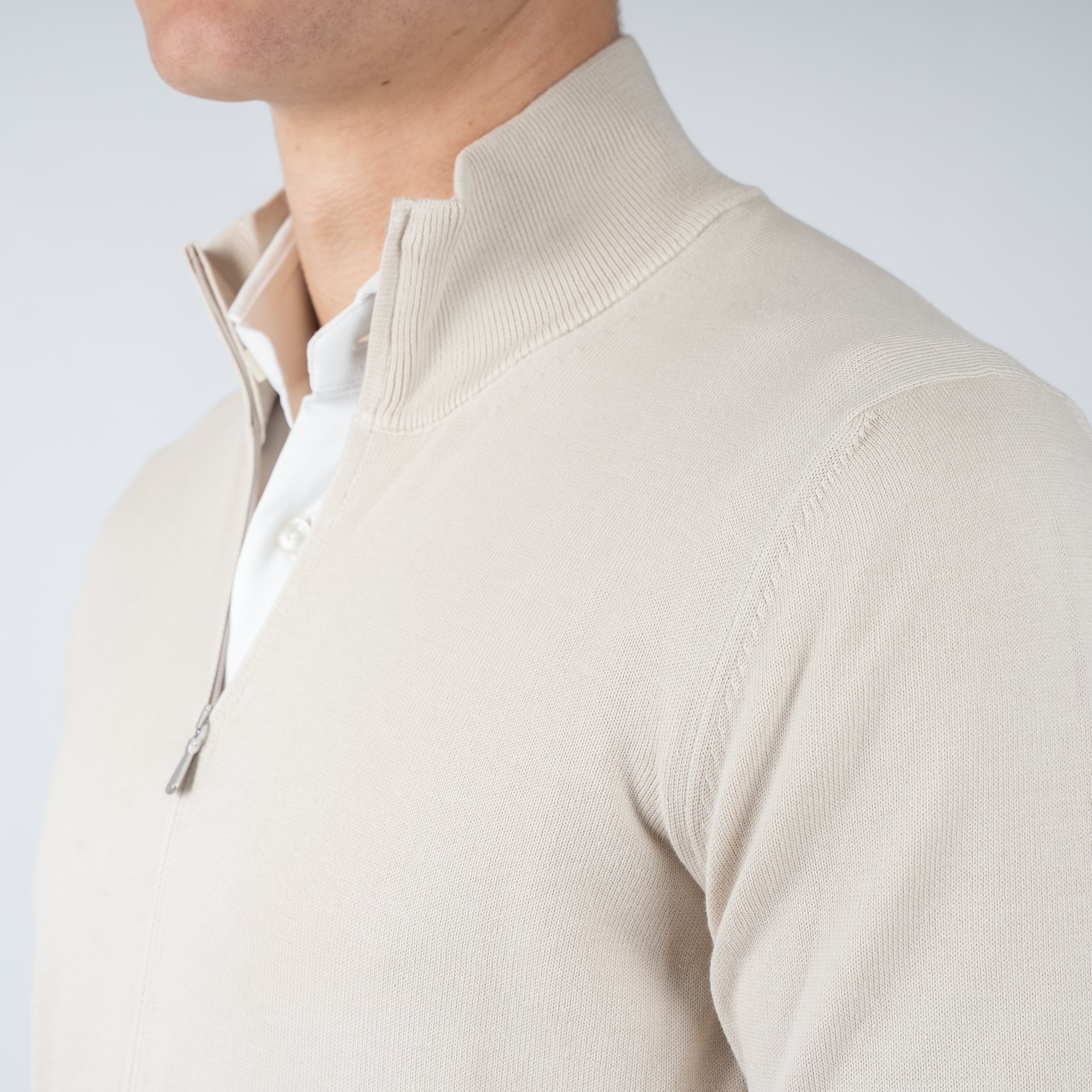 Gran Sasso Gebreid Vest Beige | Pure Cotton