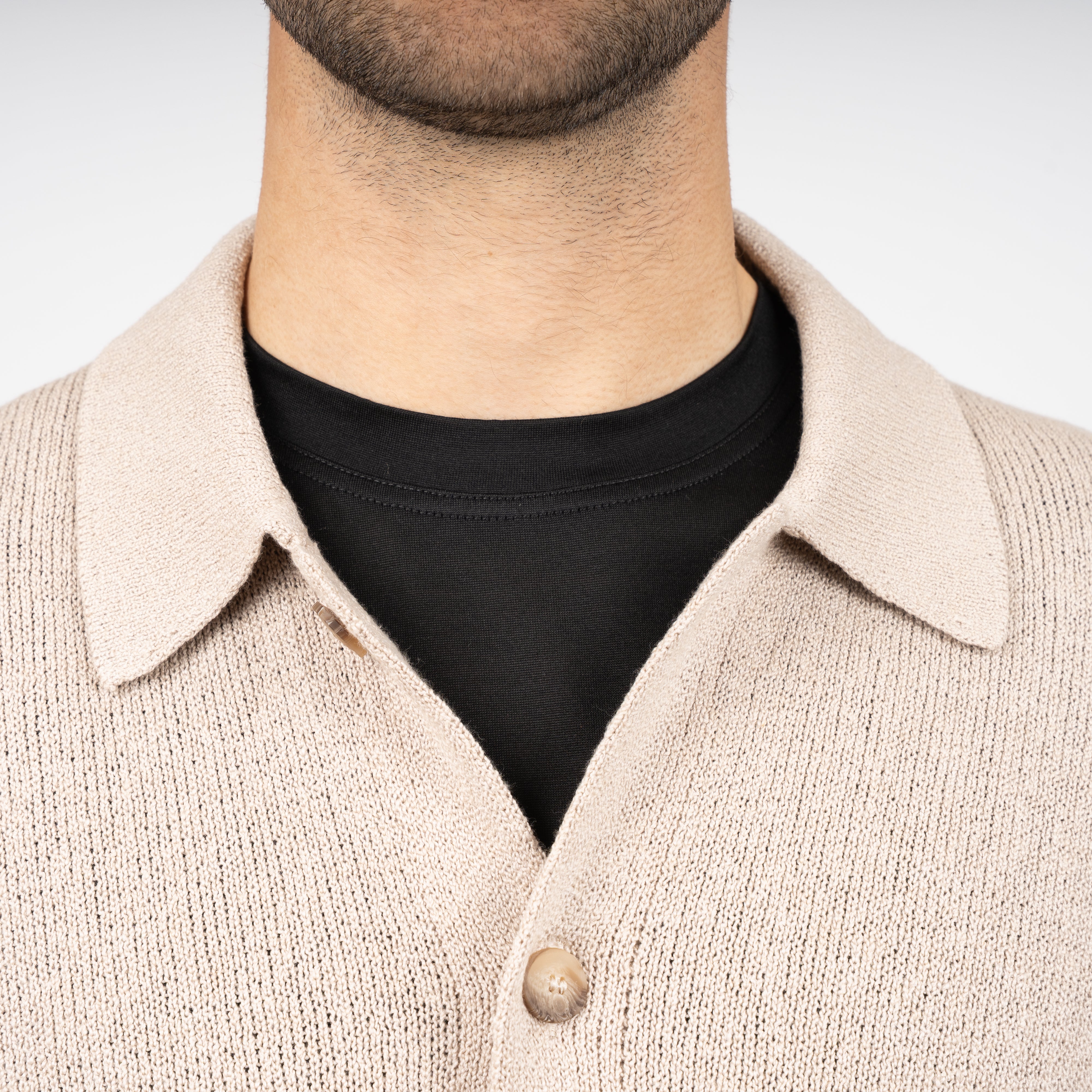 Gran Sasso Cardigan Beige | Cashmere Cotton