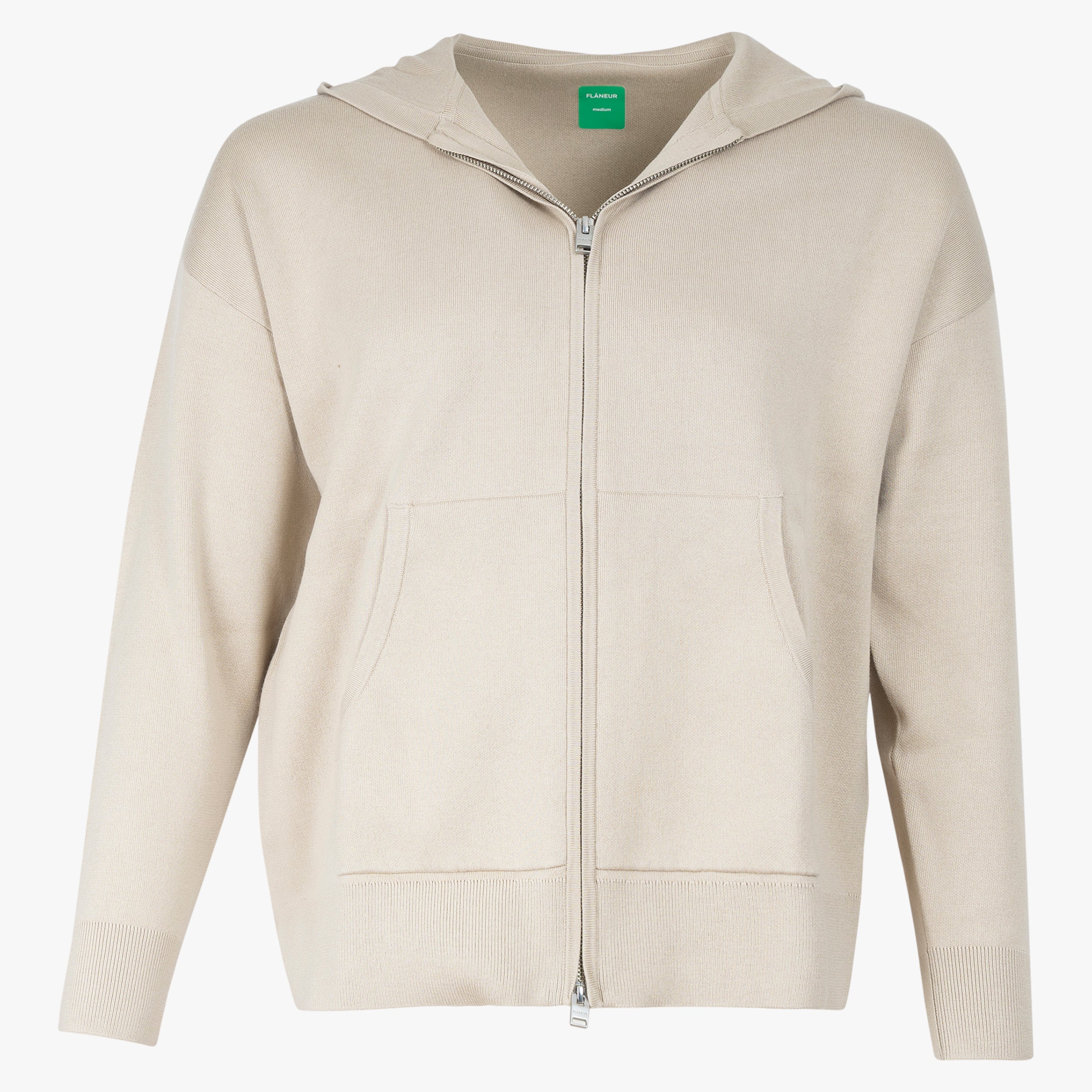 Flaneur Vest Beige | Atelier Knit Zip-Up