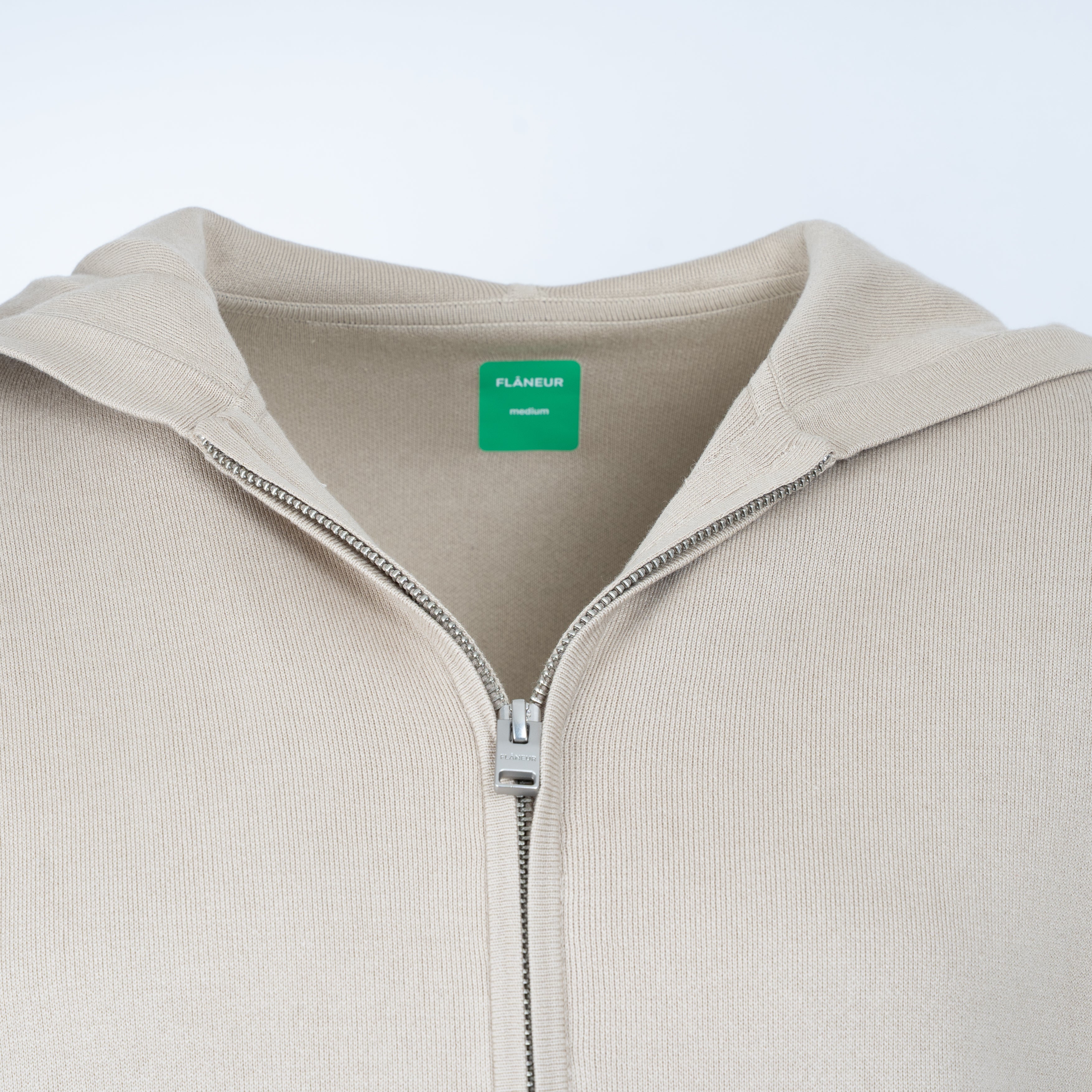 Flaneur Vest Beige | Atelier Knit Zip-Up