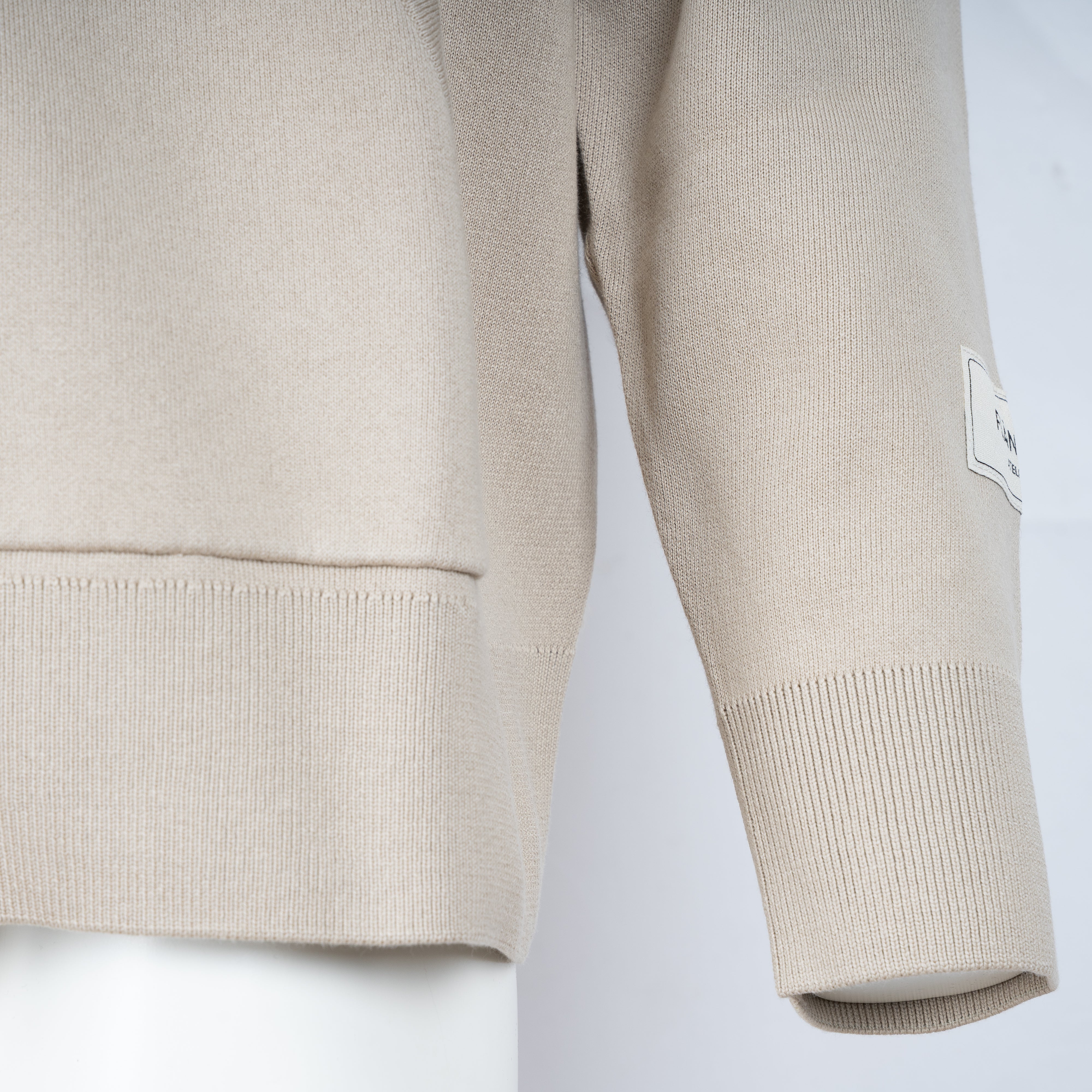 Flaneur Vest Beige | Atelier Knit Zip-Up