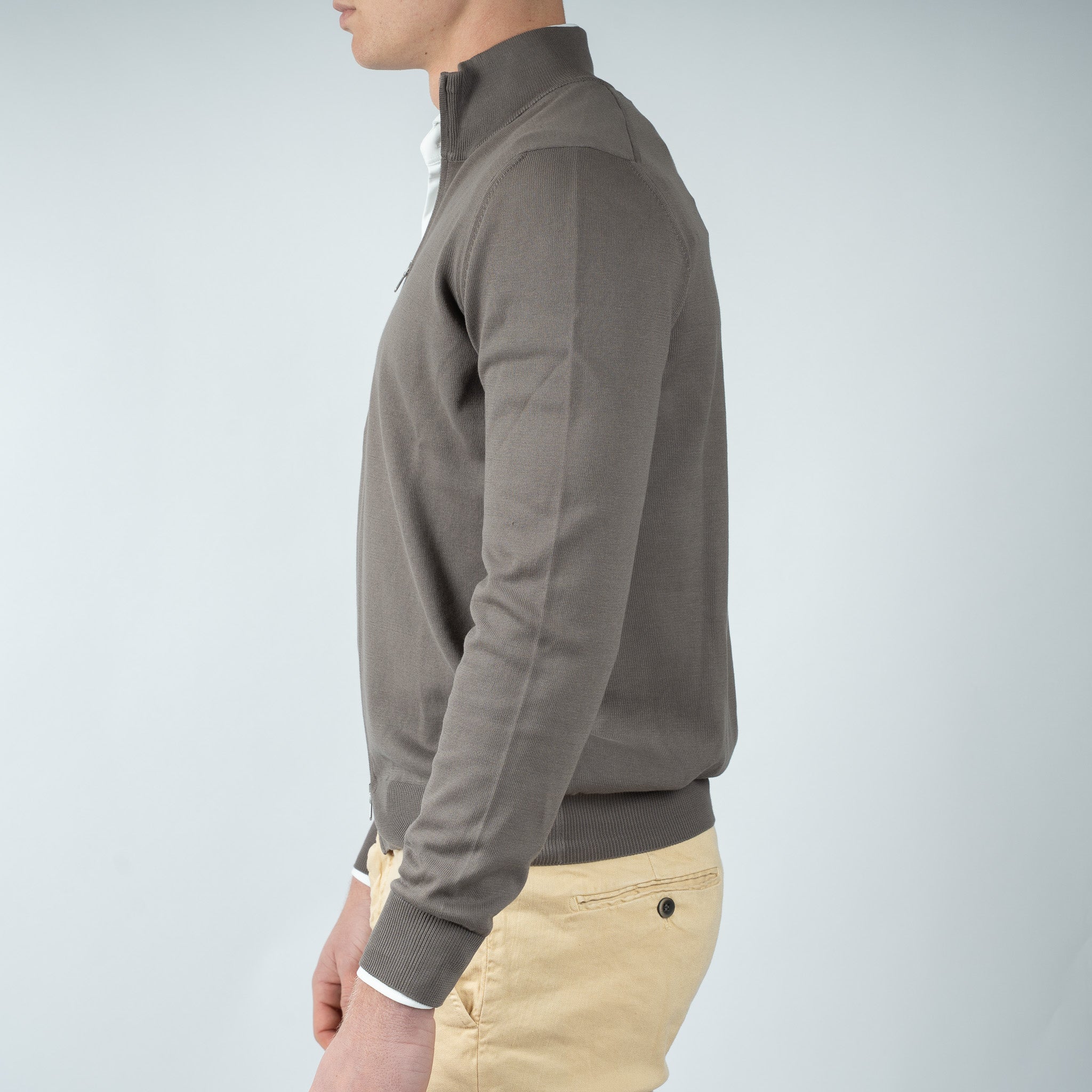 Gran Sasso Gebreid Vest Taupe | Pure Cotton