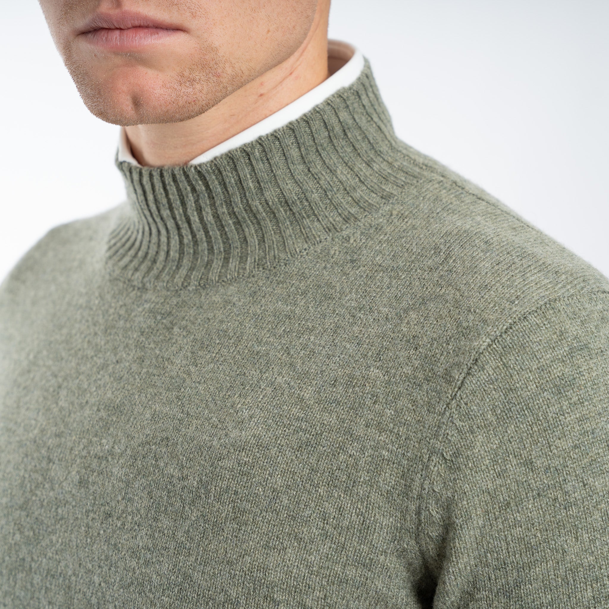 SEVEN DIALS Gebreide Turtleneck Trui Groen | Emsley