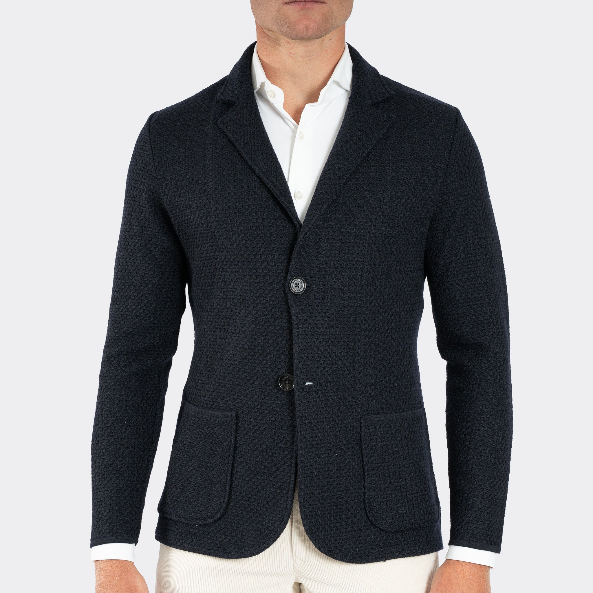 Maurizio Baldassari Gebreid Knoopvest Donkerblauw | San Marco Swacket
