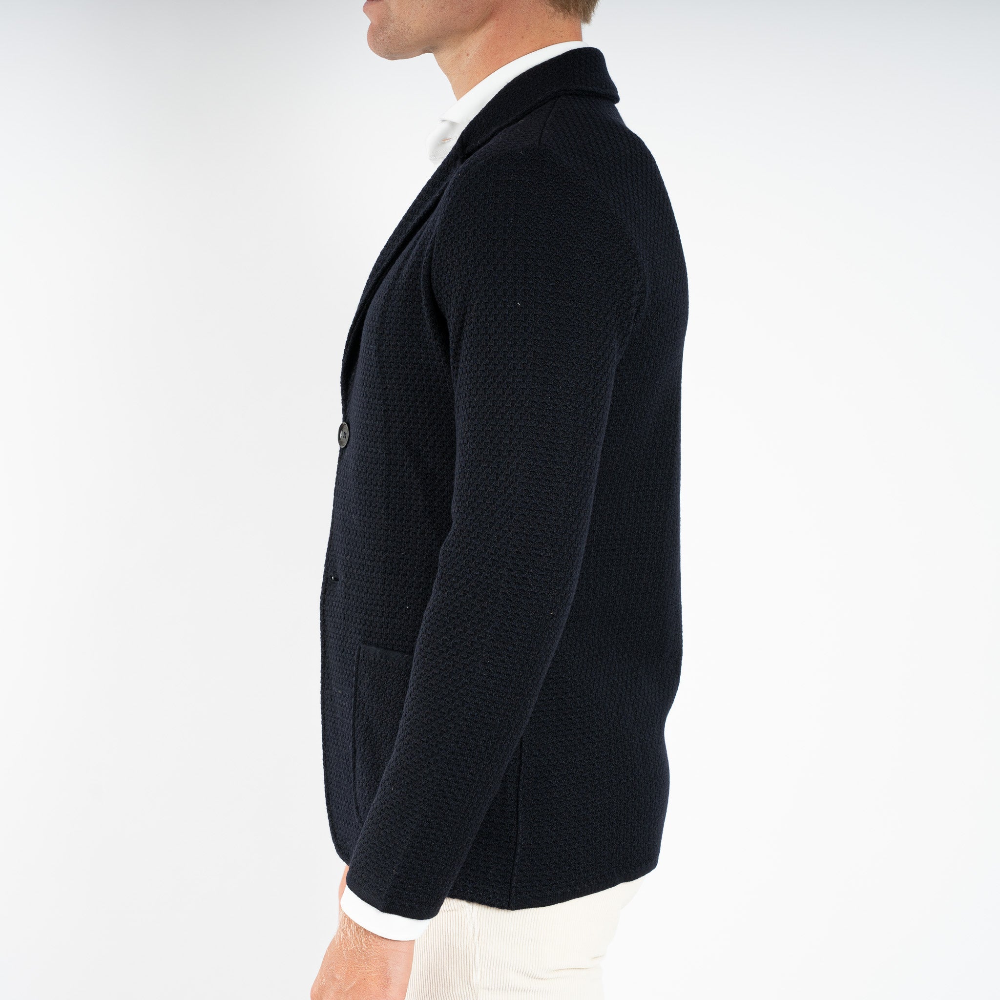 Maurizio Baldassari Gebreid Knoopvest Donkerblauw | San Marco Swacket
