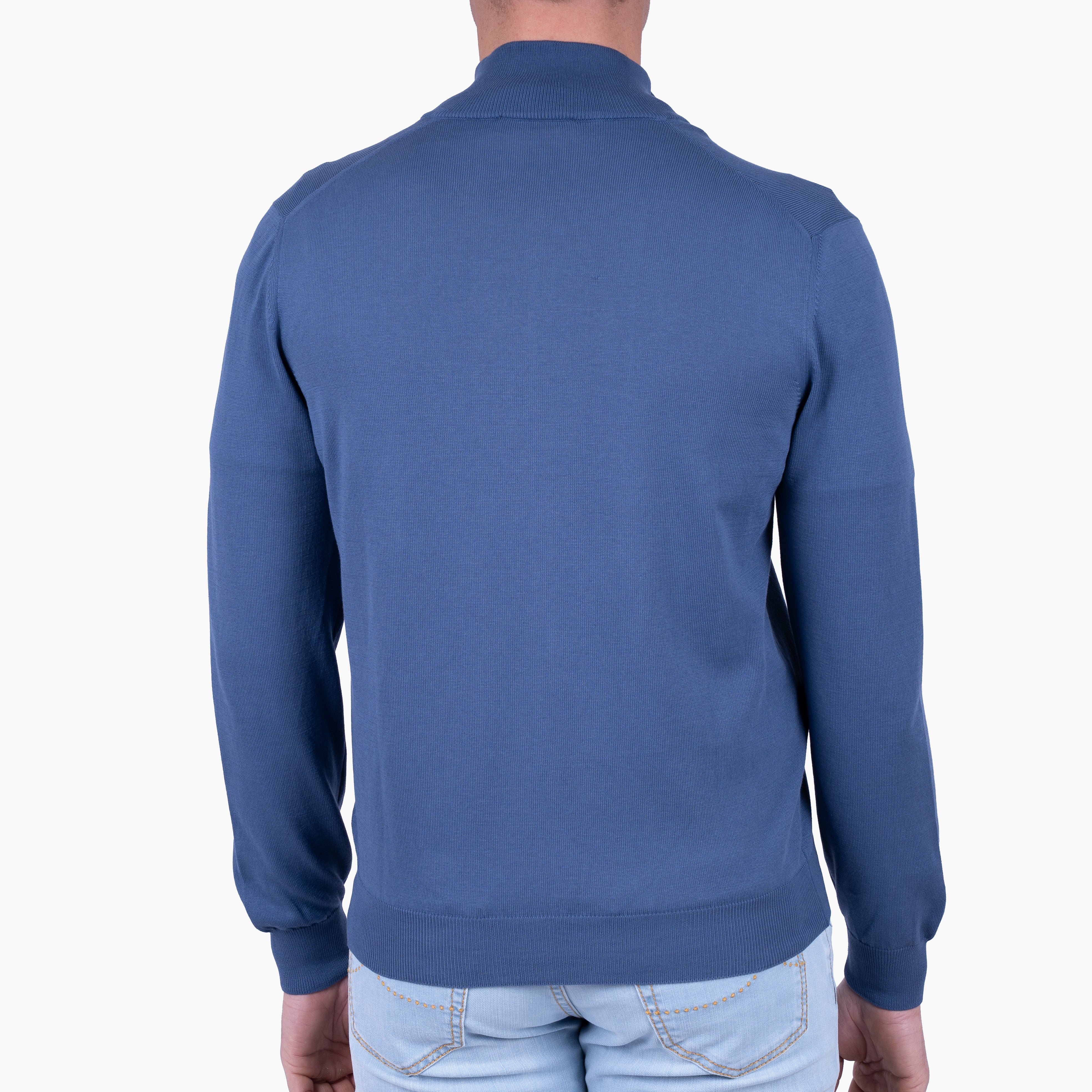 Gran Sasso Gebreid Vest Blauw | Pure Cotton