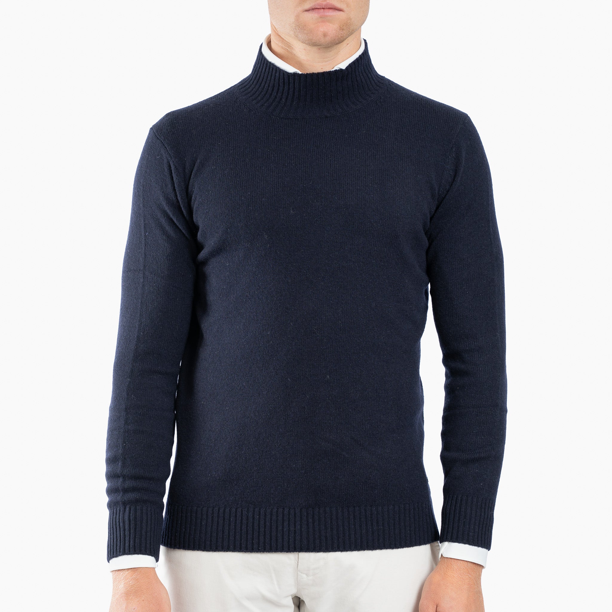 SEVEN DIALS Gebreide Turtleneck Trui Blauw | Emsley
