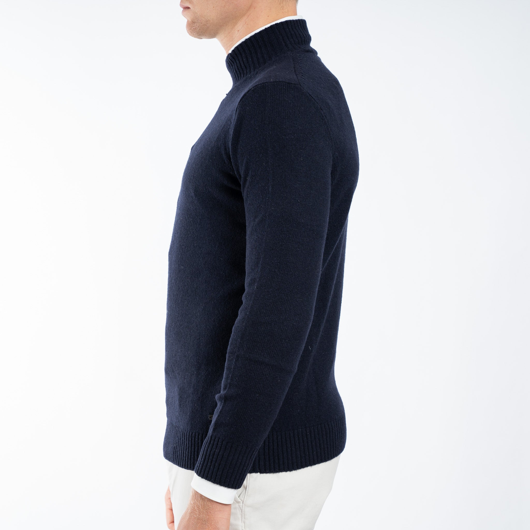 SEVEN DIALS Gebreide Turtleneck Trui Blauw | Emsley