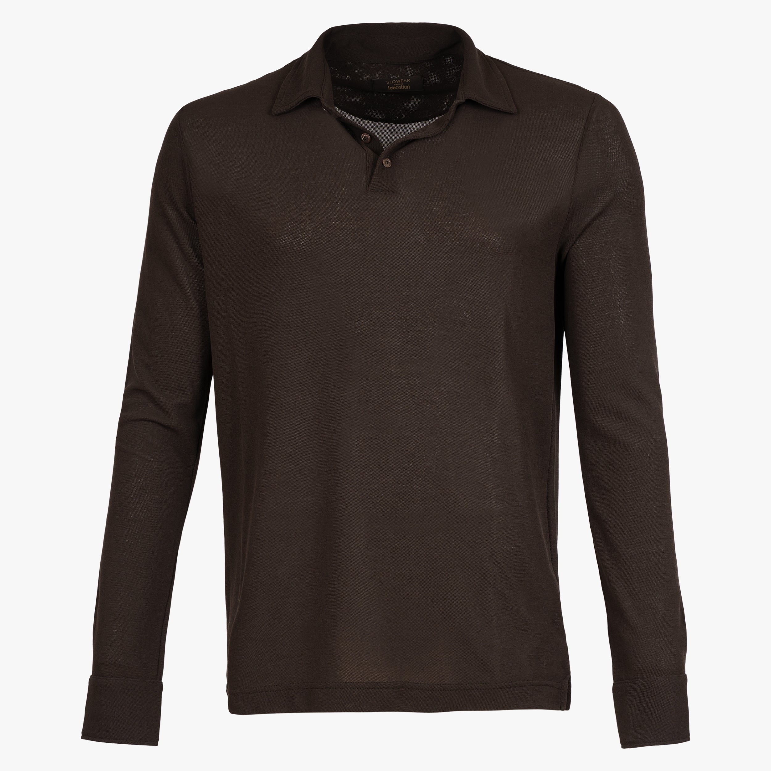 Zanone Polo Lange Mouw Bruin | IceCotton