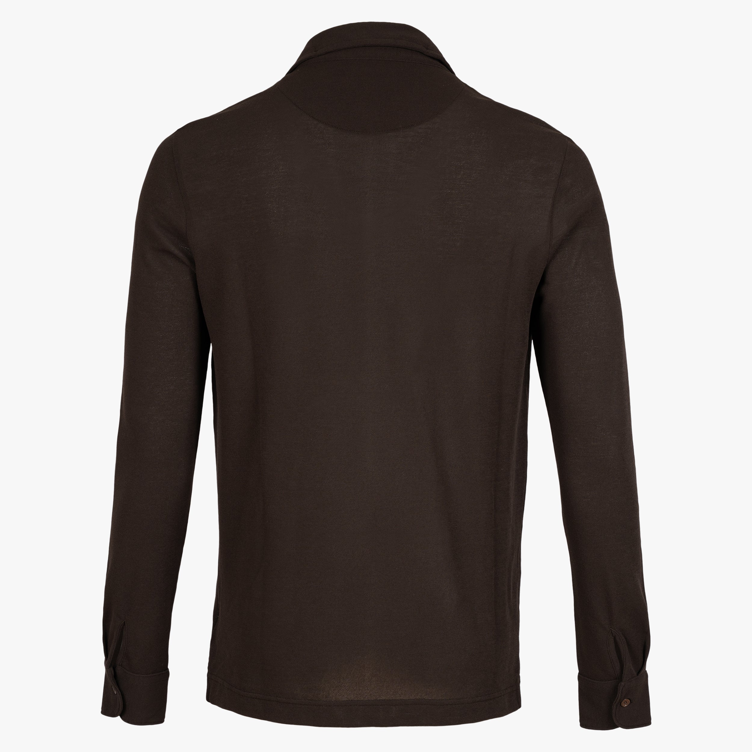 Zanone Polo Lange Mouw Bruin | IceCotton