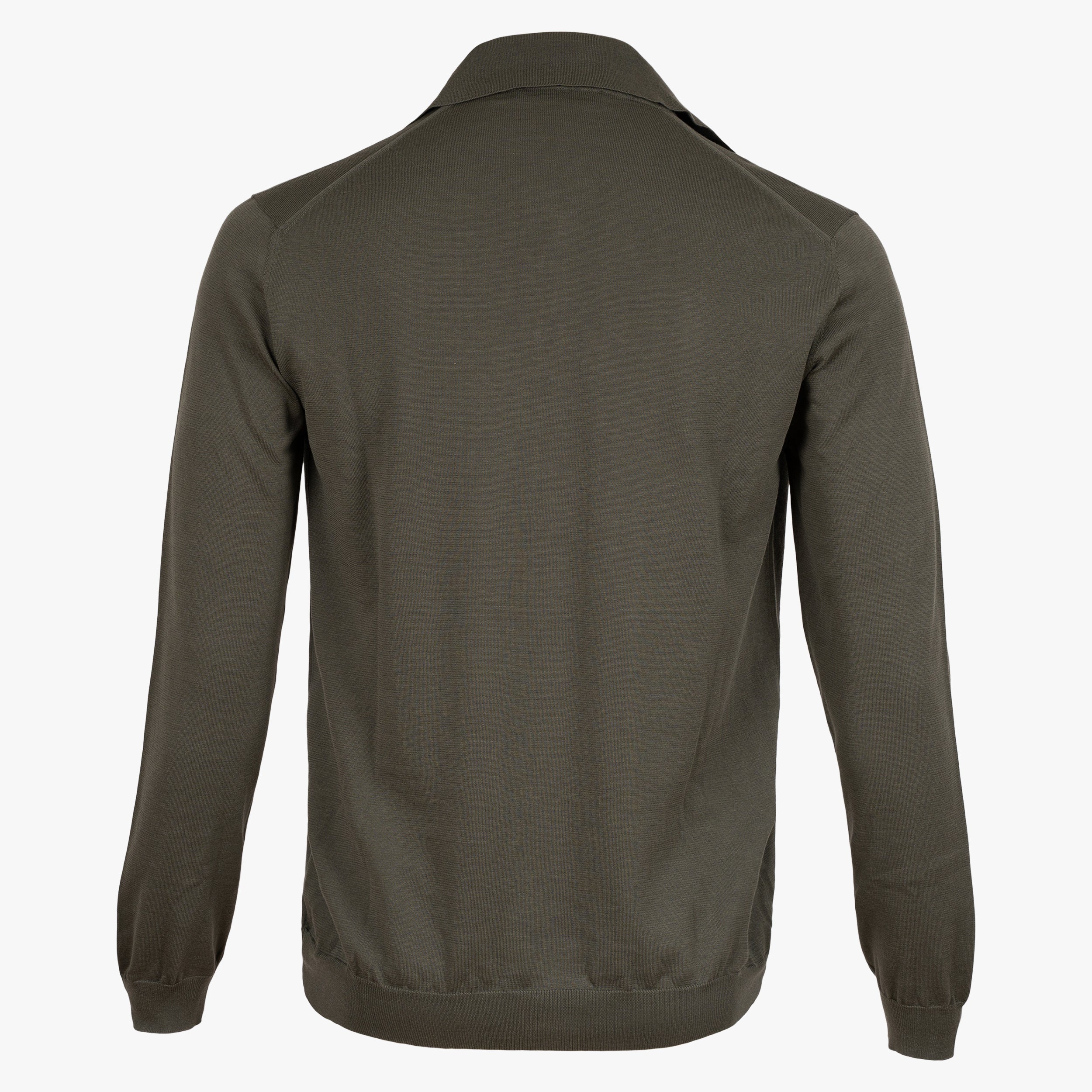 Zanone Polo Lange Mouw Groen | Cotton & Silk