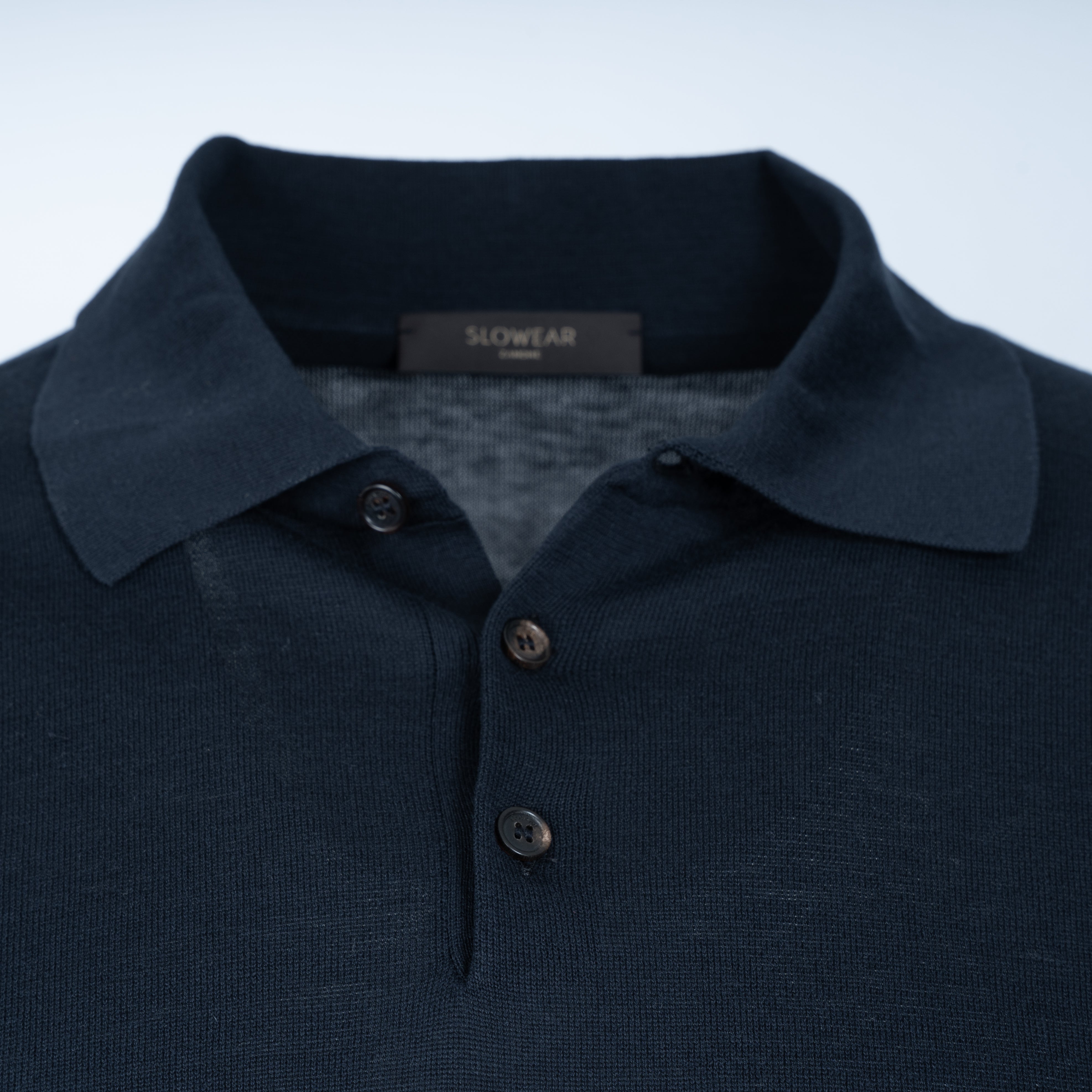 Zanone Polo Lange Mouw Blauw | Cotton & Silk