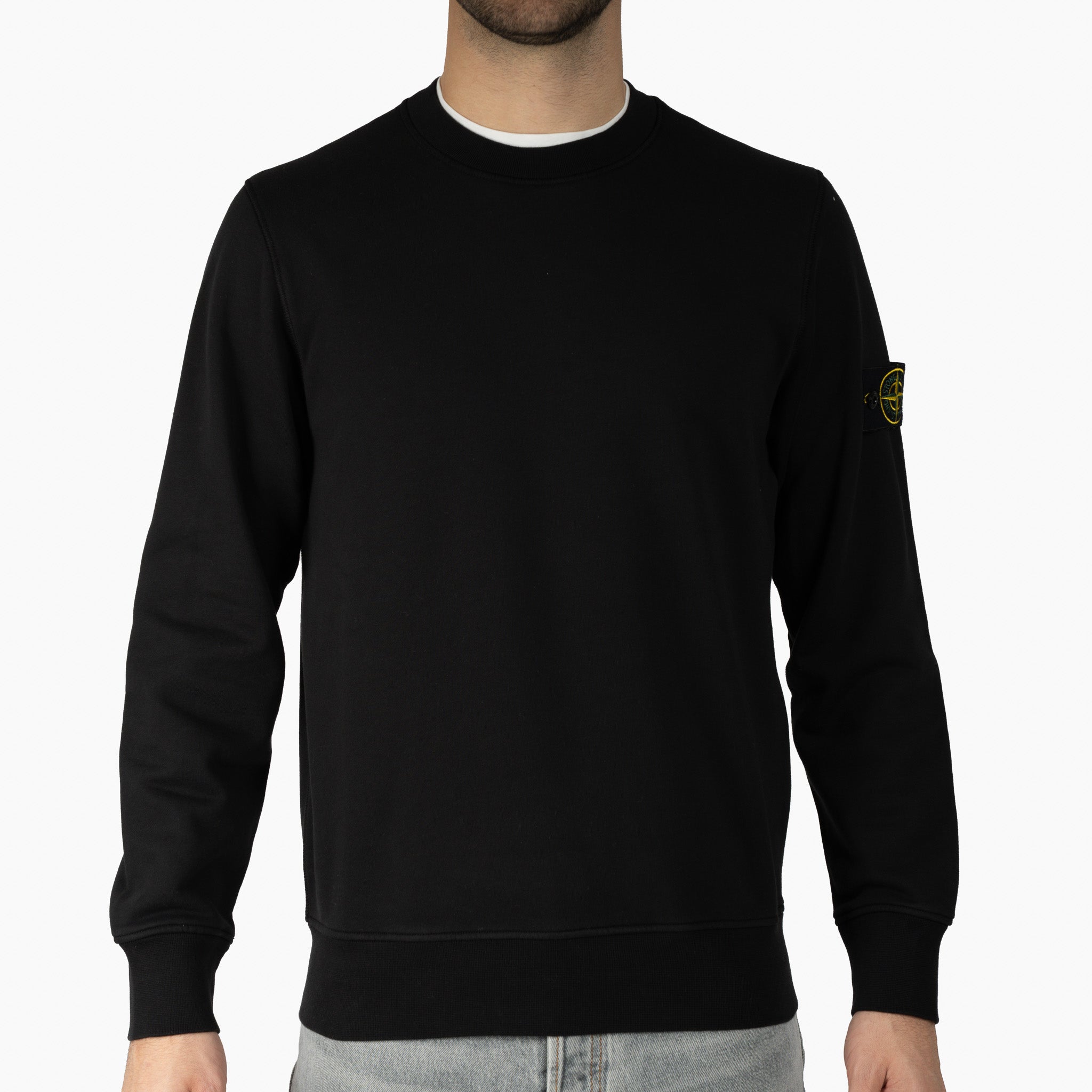 Stone Island Sweater Zwart | Cotton Fleece