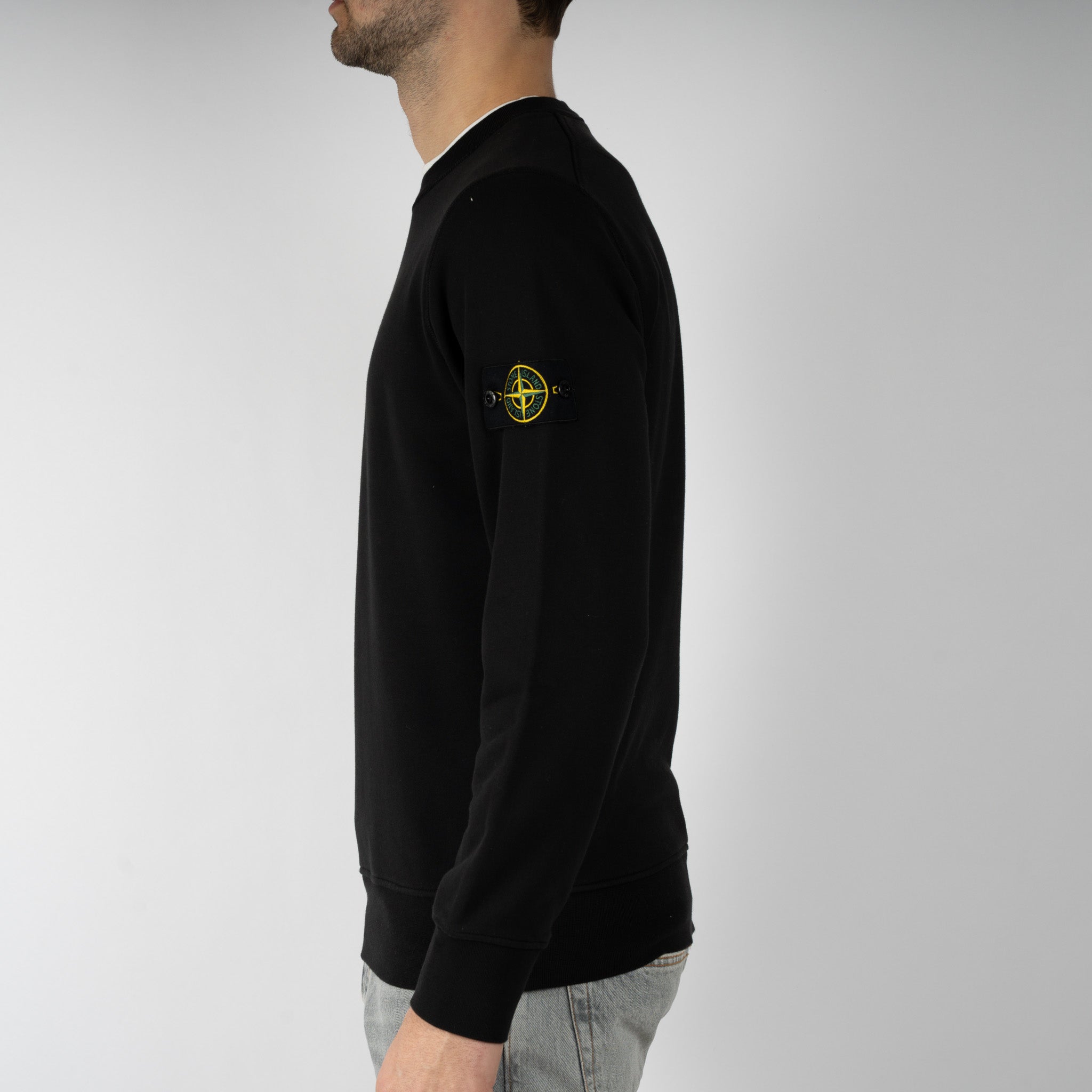 Stone Island Sweater Zwart | Cotton Fleece