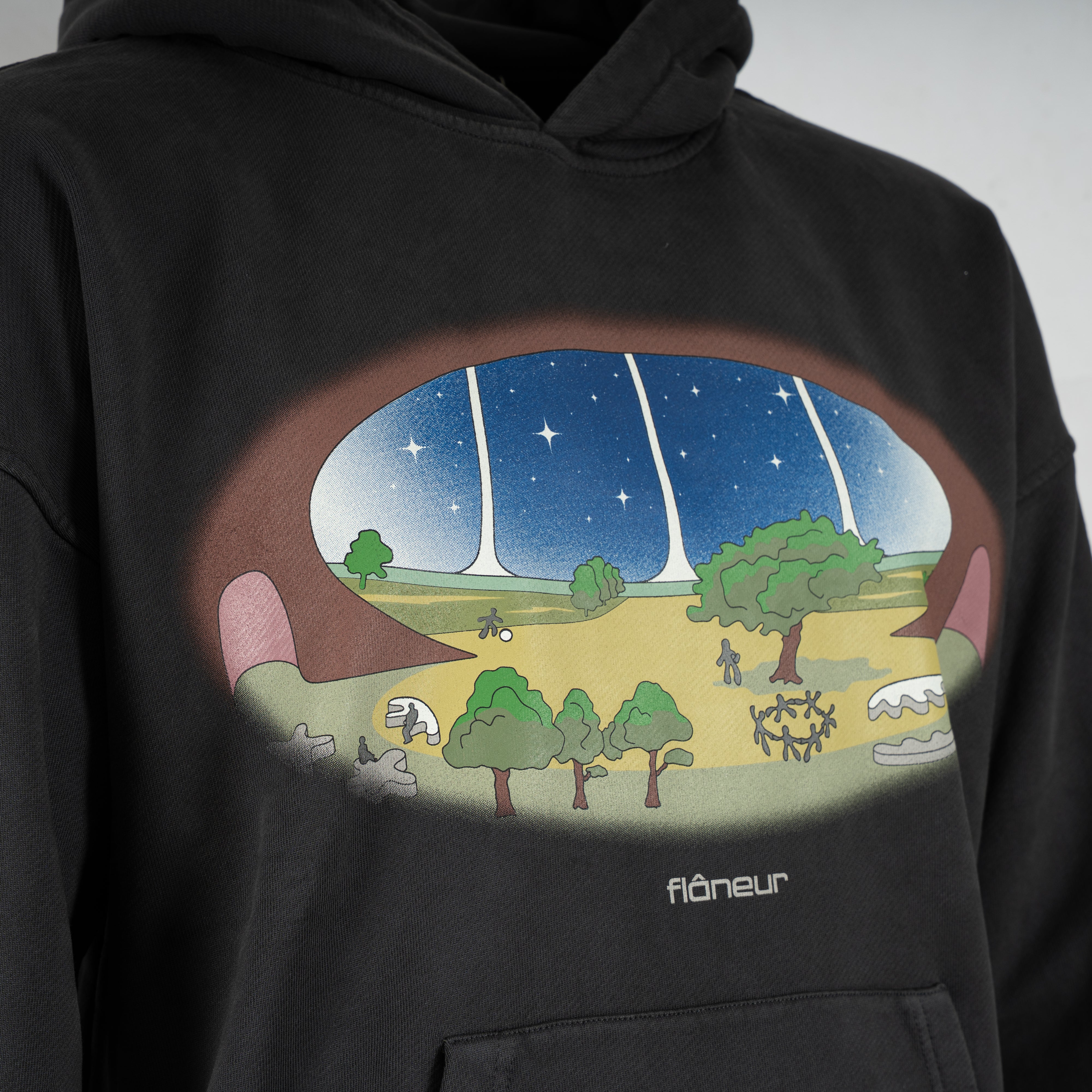 Flaneur Hoodie Zwart | Stardome Hoodie