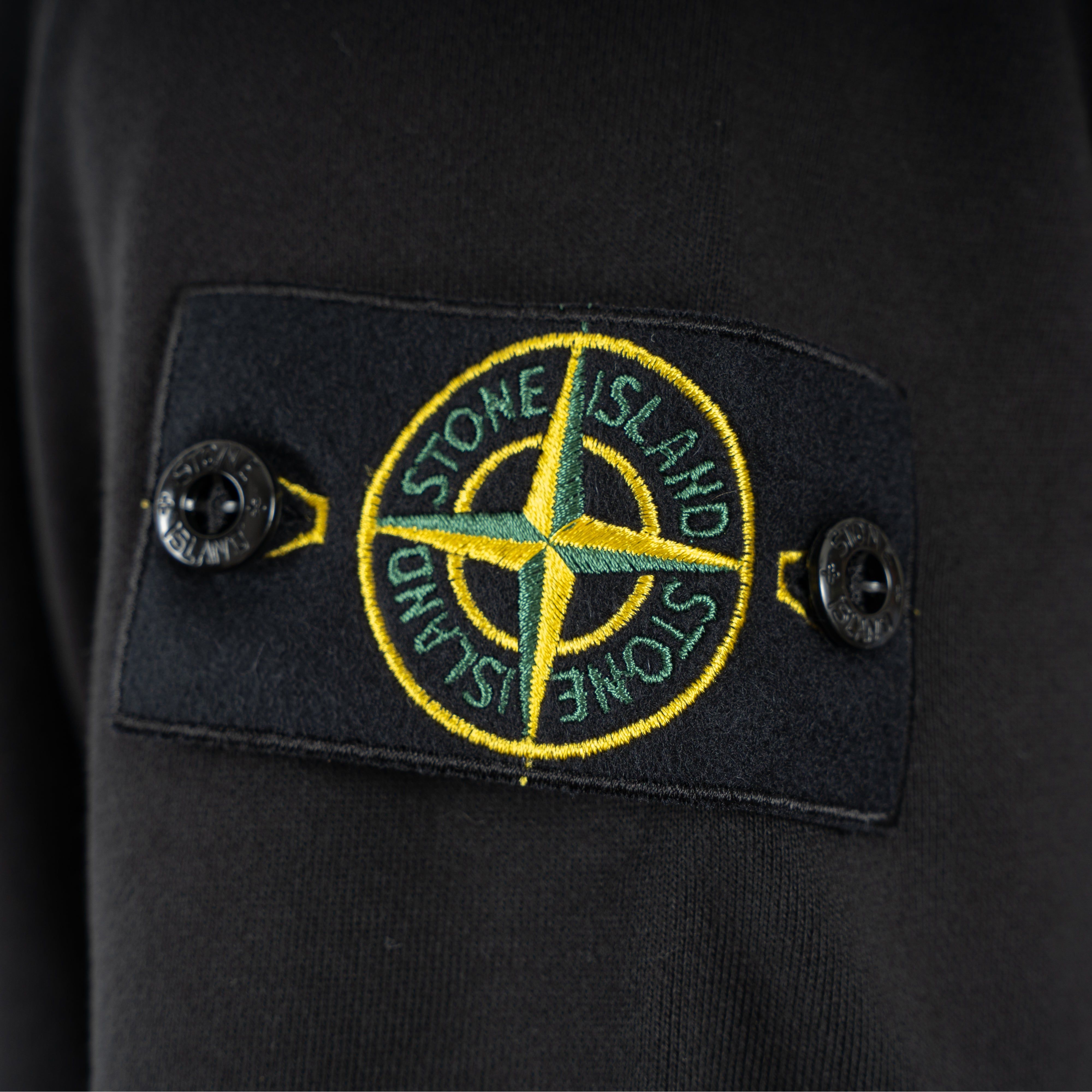 Stone Island Sweater Zwart | Cotton Fleece