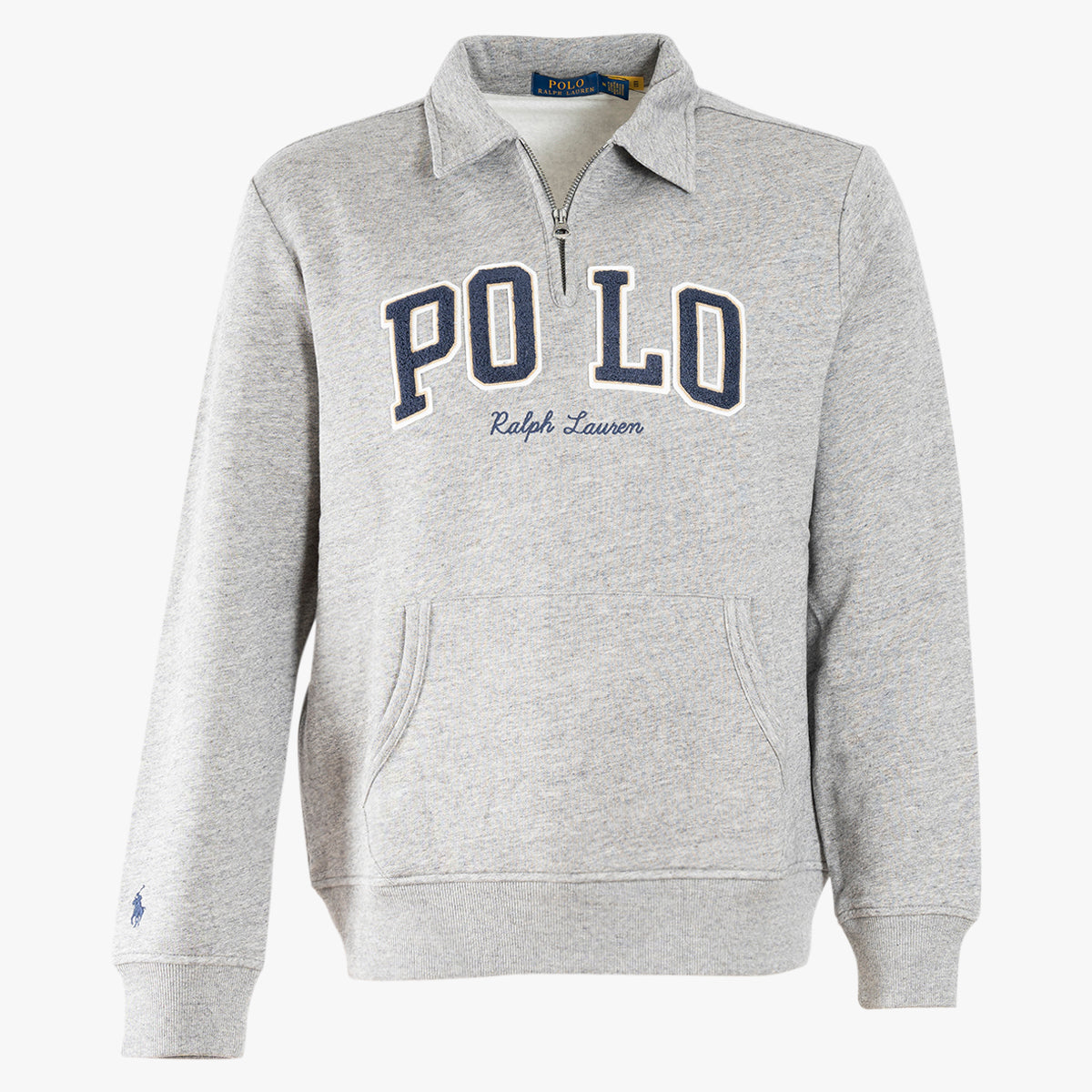Ralph Lauren Sweater met Rits Grijs | Logo Fleece
