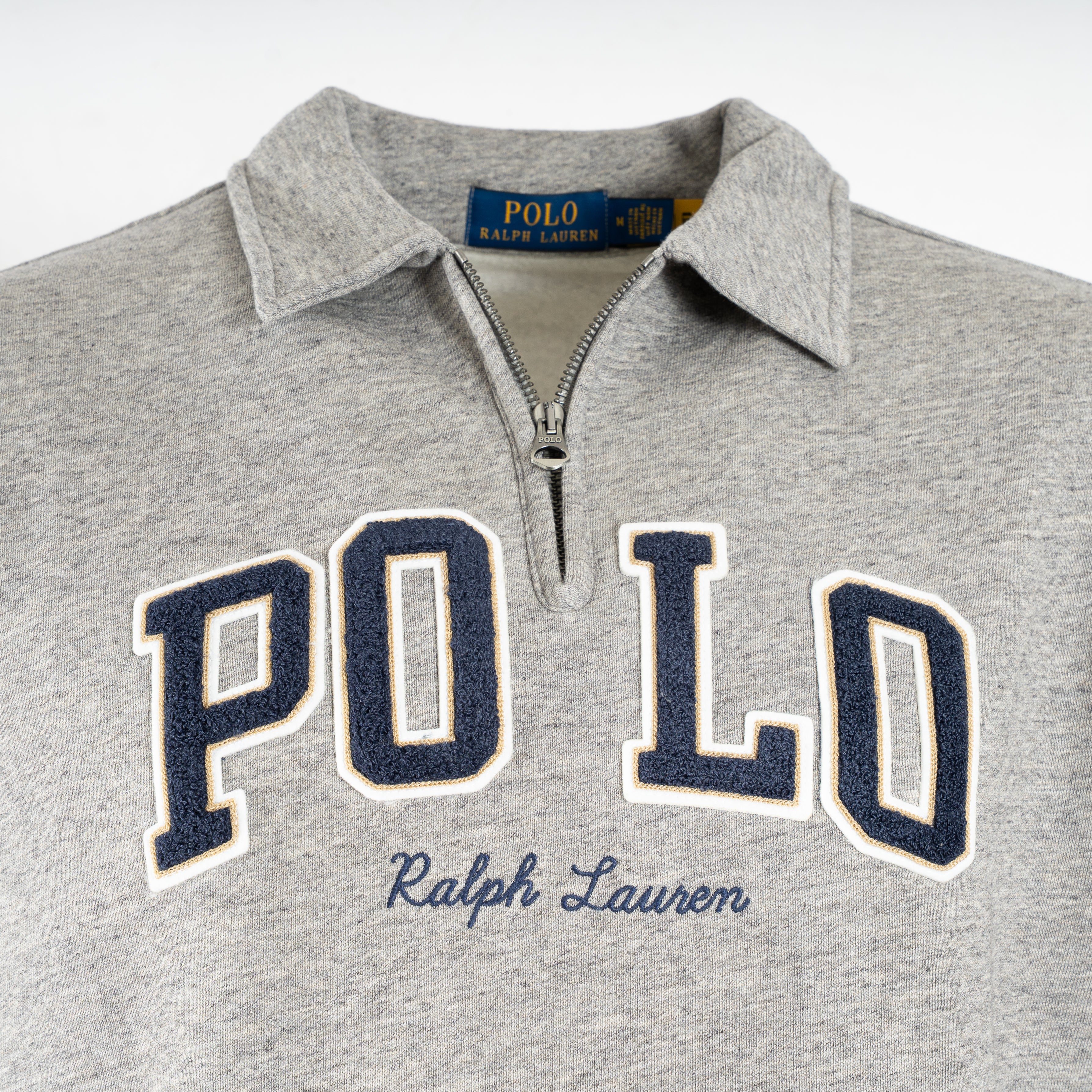 Ralph Lauren Sweater met Rits Grijs | Logo Fleece