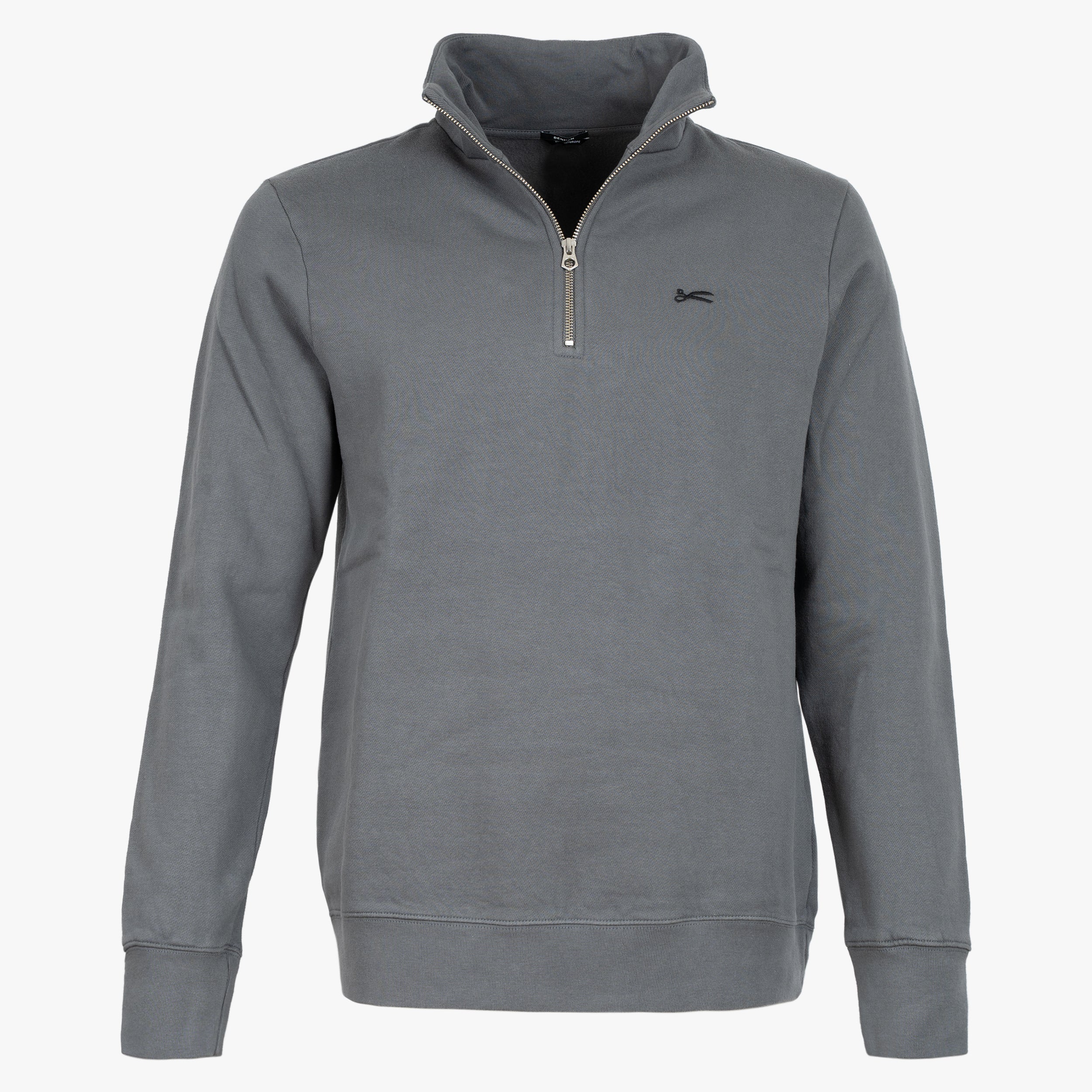 himmm Denham Sweater met Rits Grijs | Scissor Half Zip | Gentlemen Mode