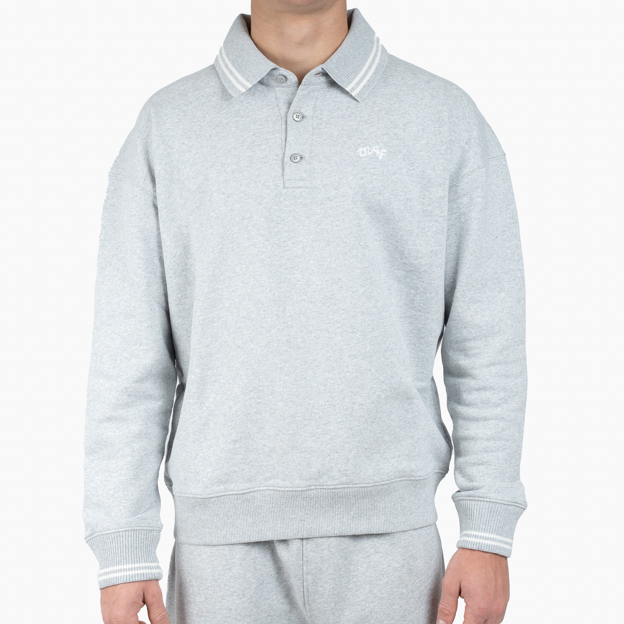 Olaf Polo Sweater Grijs | Tipping Detail Oversized