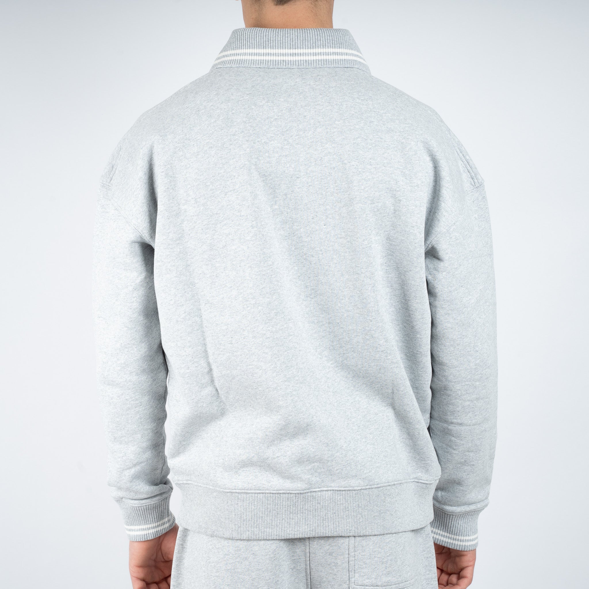 Olaf Polo Sweater Grijs | Tipping Detail Oversized
