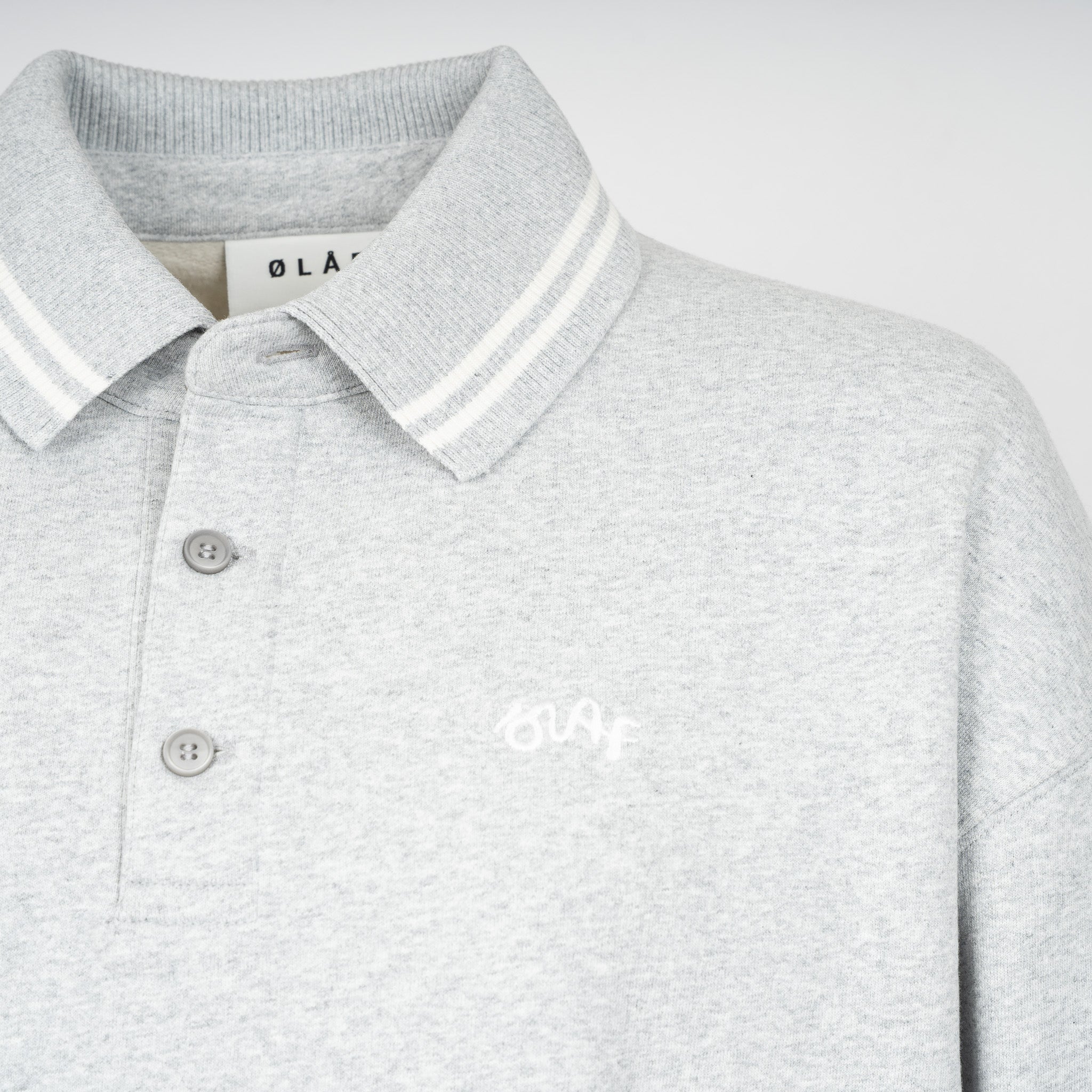 Olaf Polo Sweater Grijs | Tipping Detail Oversized